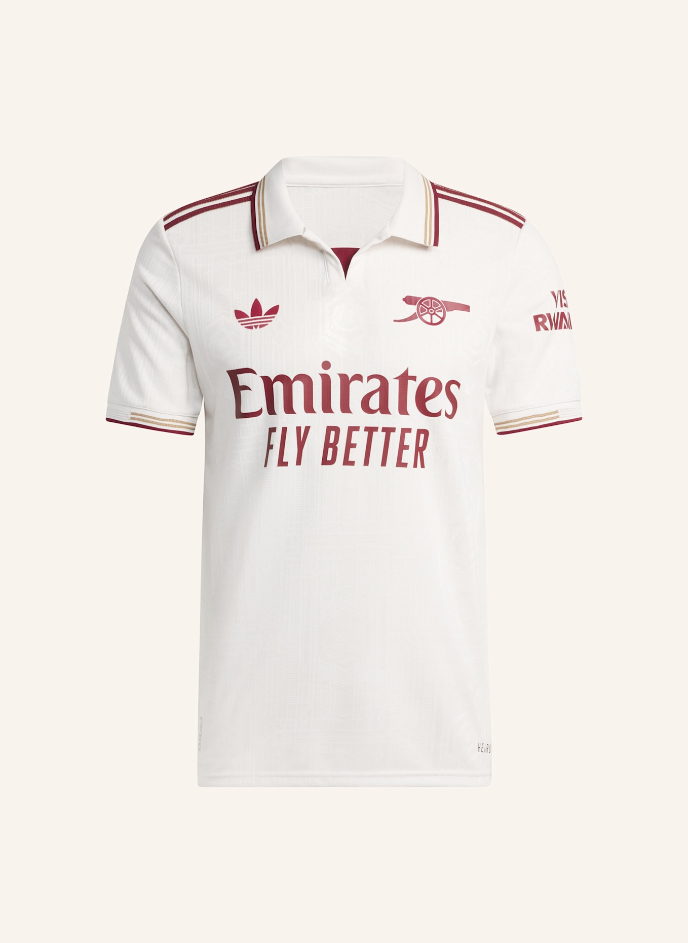 adidas FC ARSENAL 25/26 AUSWEICHTRIKOT AUTHENTIC: WEISS/ ROT
