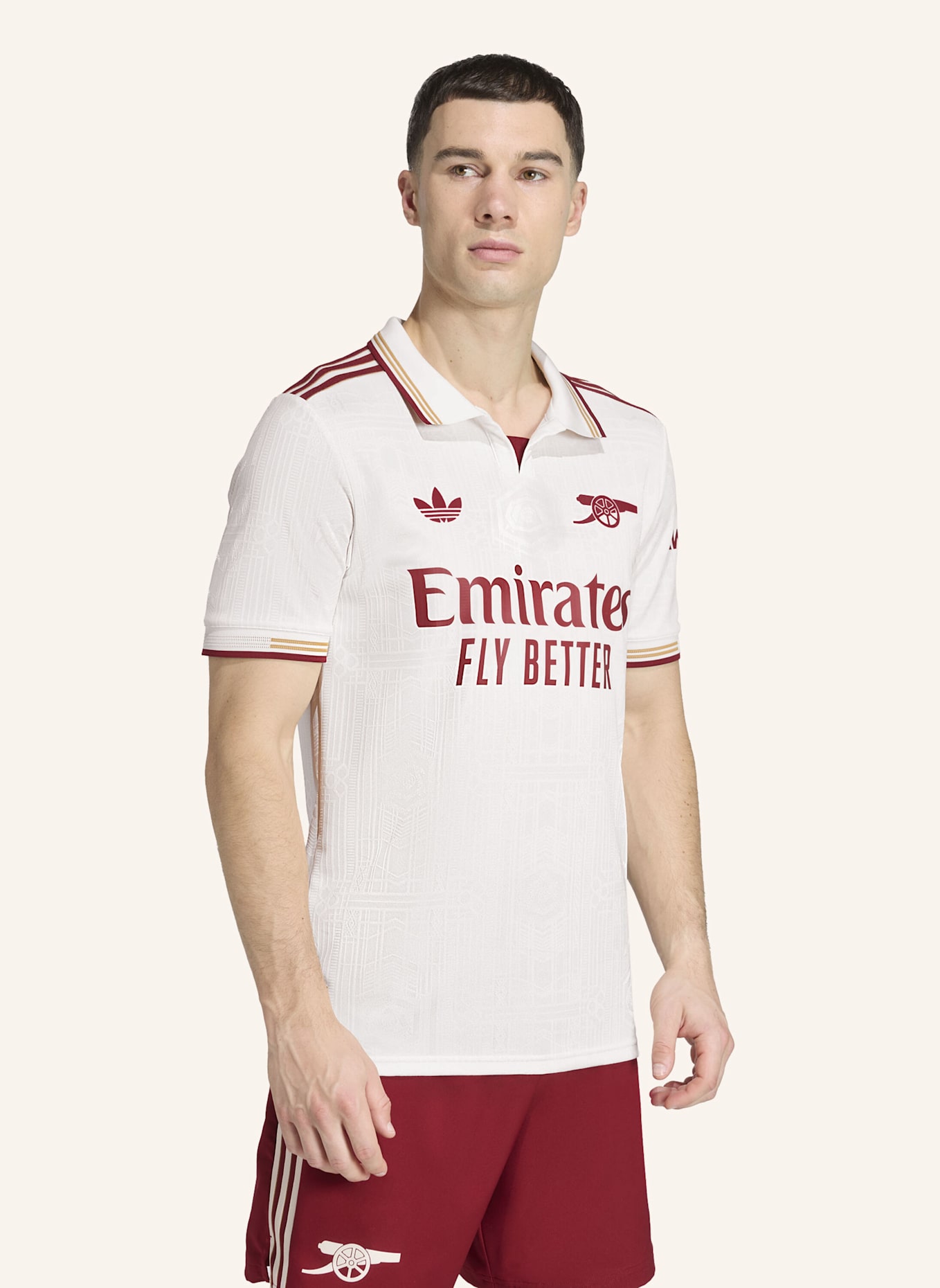 adidas FC ARSENAL 25/26 AUSWEICHTRIKOT AUTHENTIC: WEISS/ ROT