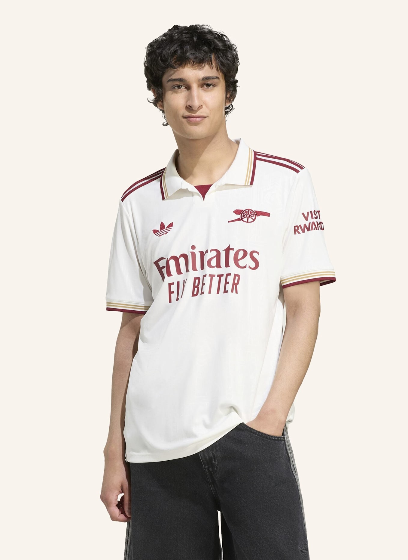 adidas FC ARSENAL 25/26 AUSWEICHTRIKOT: WEISS/ ROT