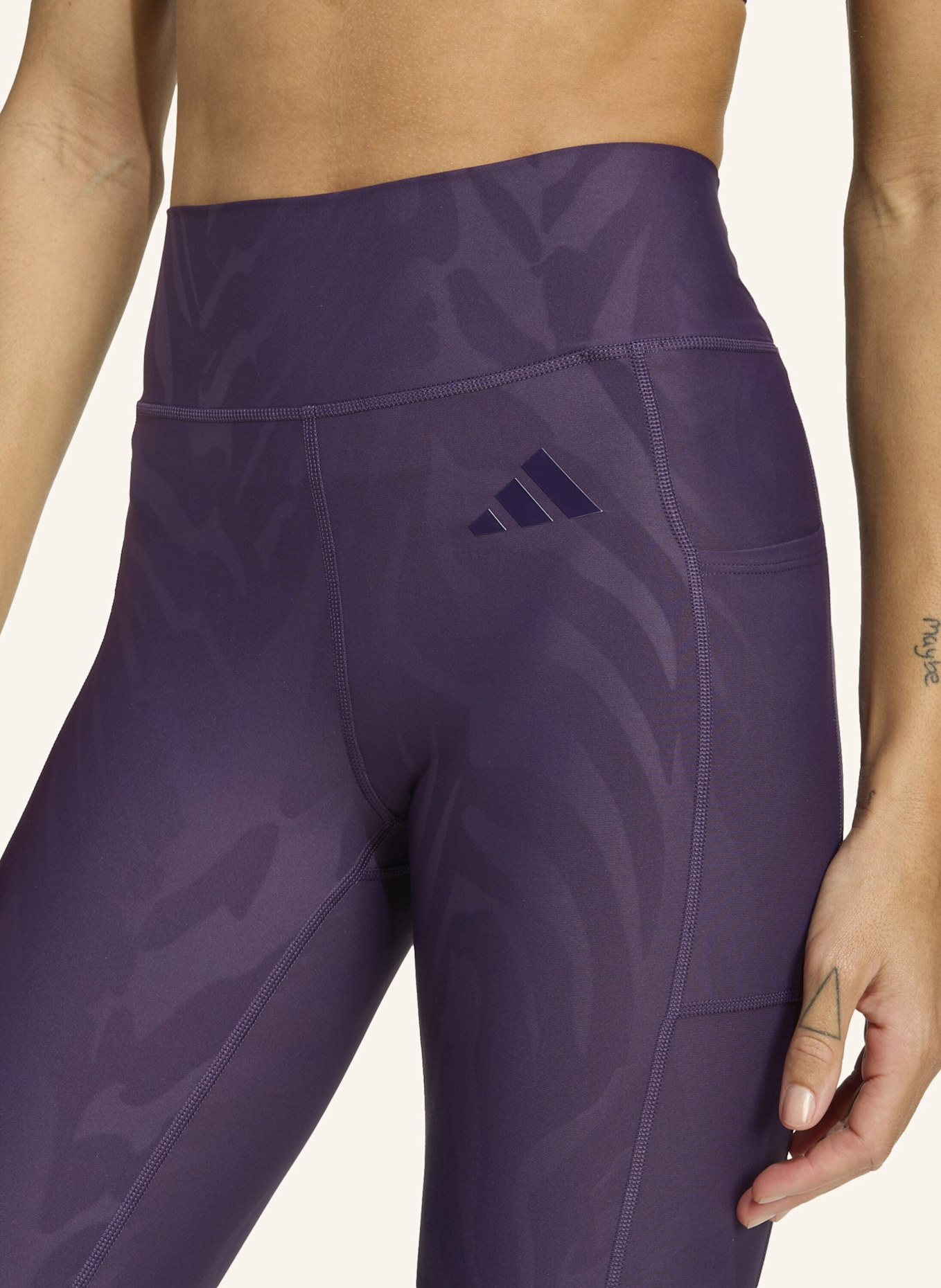 adidas OPTIME AOP FULL-LENGTH LEGGINGS: LILA