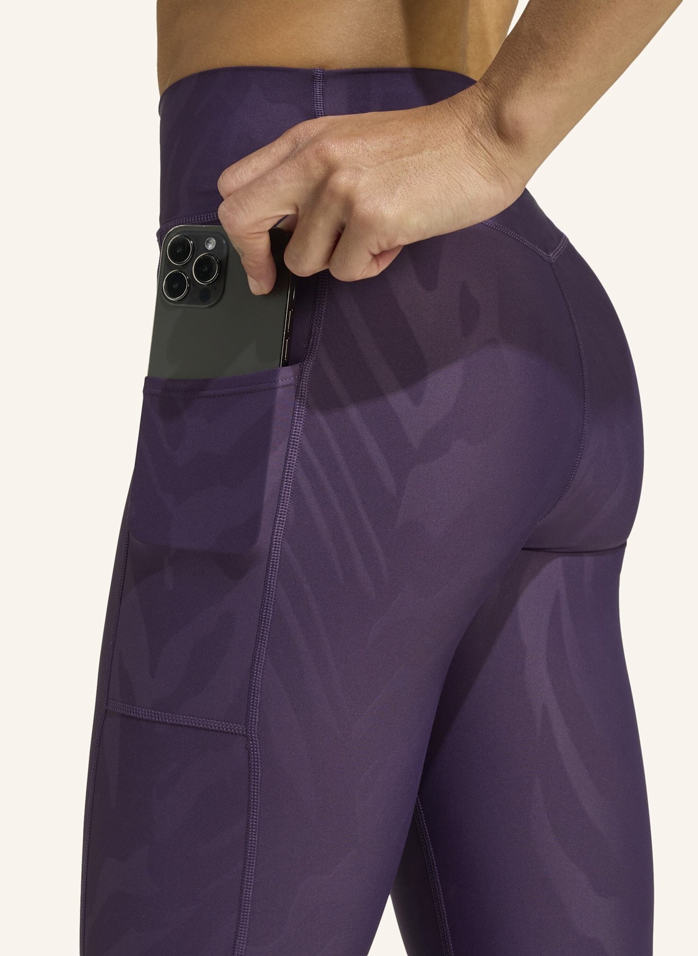 adidas OPTIME AOP FULL-LENGTH LEGGINGS: LILA
