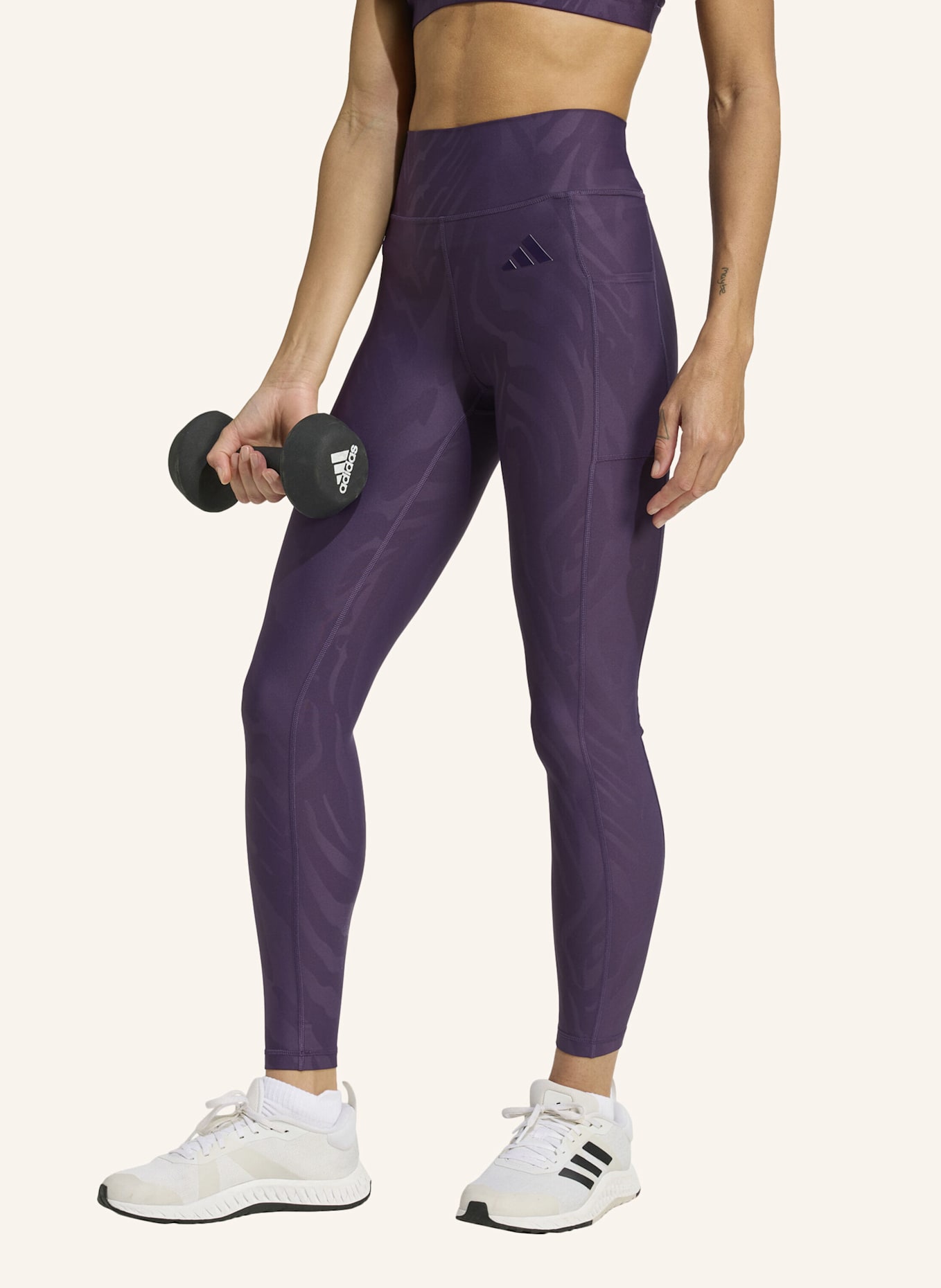 adidas OPTIME AOP FULL-LENGTH LEGGINGS: LILA