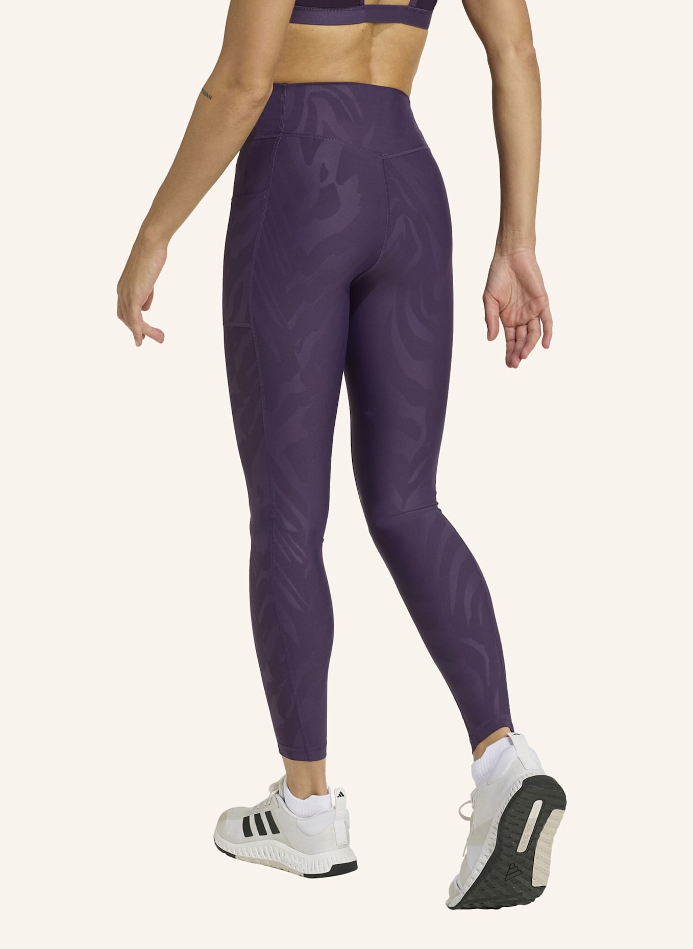 adidas OPTIME AOP FULL-LENGTH LEGGINGS: LILA