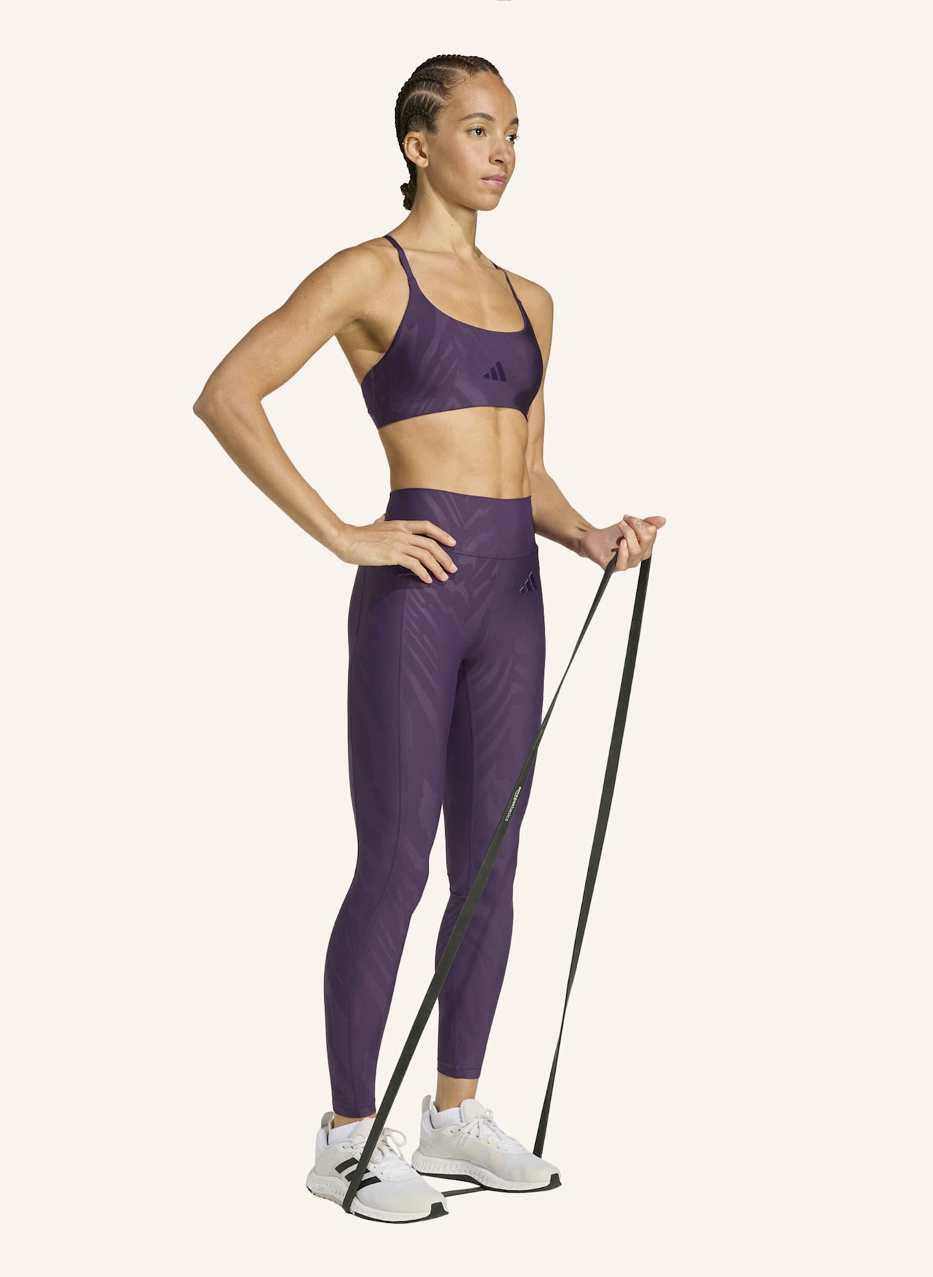 adidas OPTIME AOP FULL-LENGTH LEGGINGS: LILA
