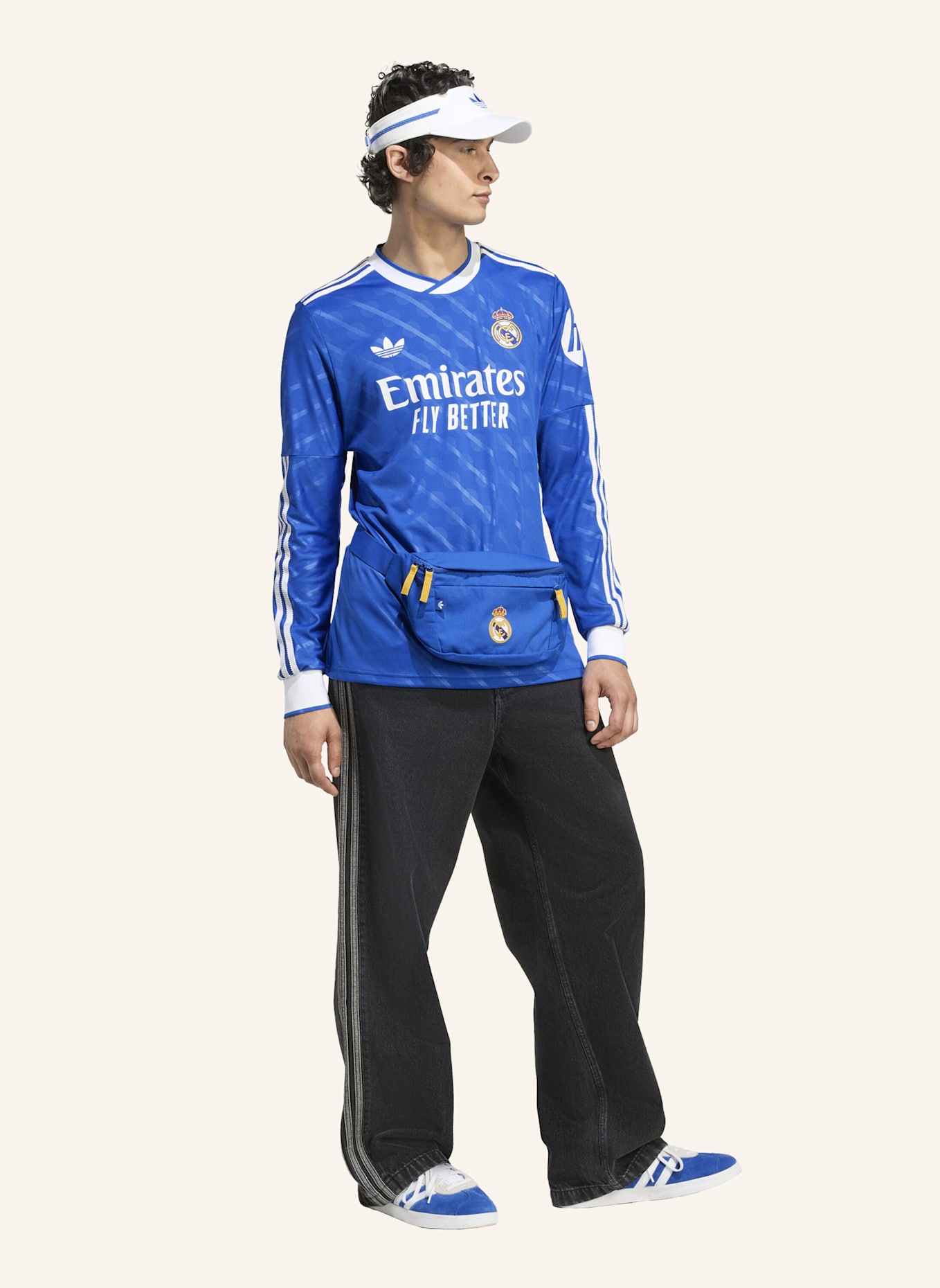 adidas REAL MADRID 25/26 LANGÄRMELIGES AUSWEICHTRIKOT: BLAU