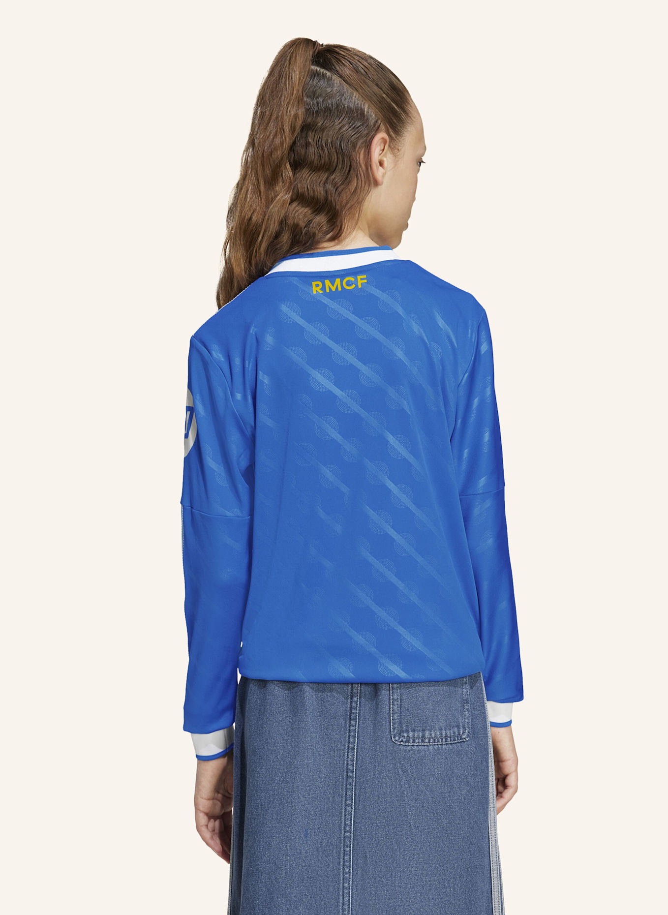 adidas REAL MADRID 25/26 LONG SLEEVE KIDS AUSWEICHTRIKOT: BLAU
