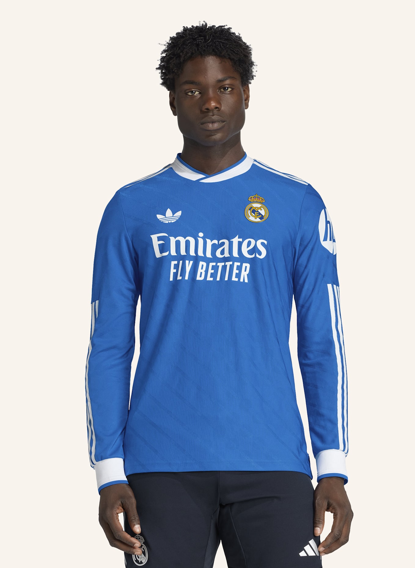 adidas REAL MADRID 25/26 LANGÄRMELIGES AUTHENTIC AUSWEICHTRIKOT: BLAU