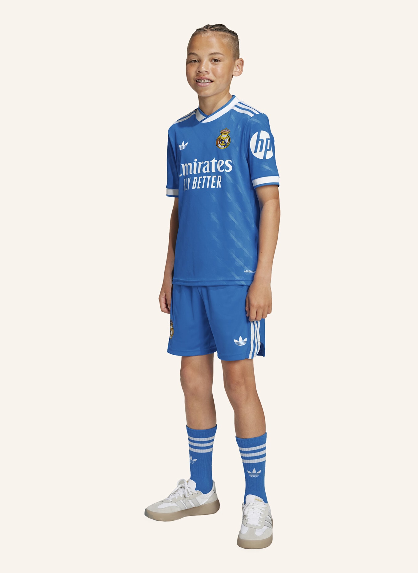 adidas REAL MADRID 25/26 JUNIOR-AUSWEICHAUSRÜSTUNG KINDER: BLAU