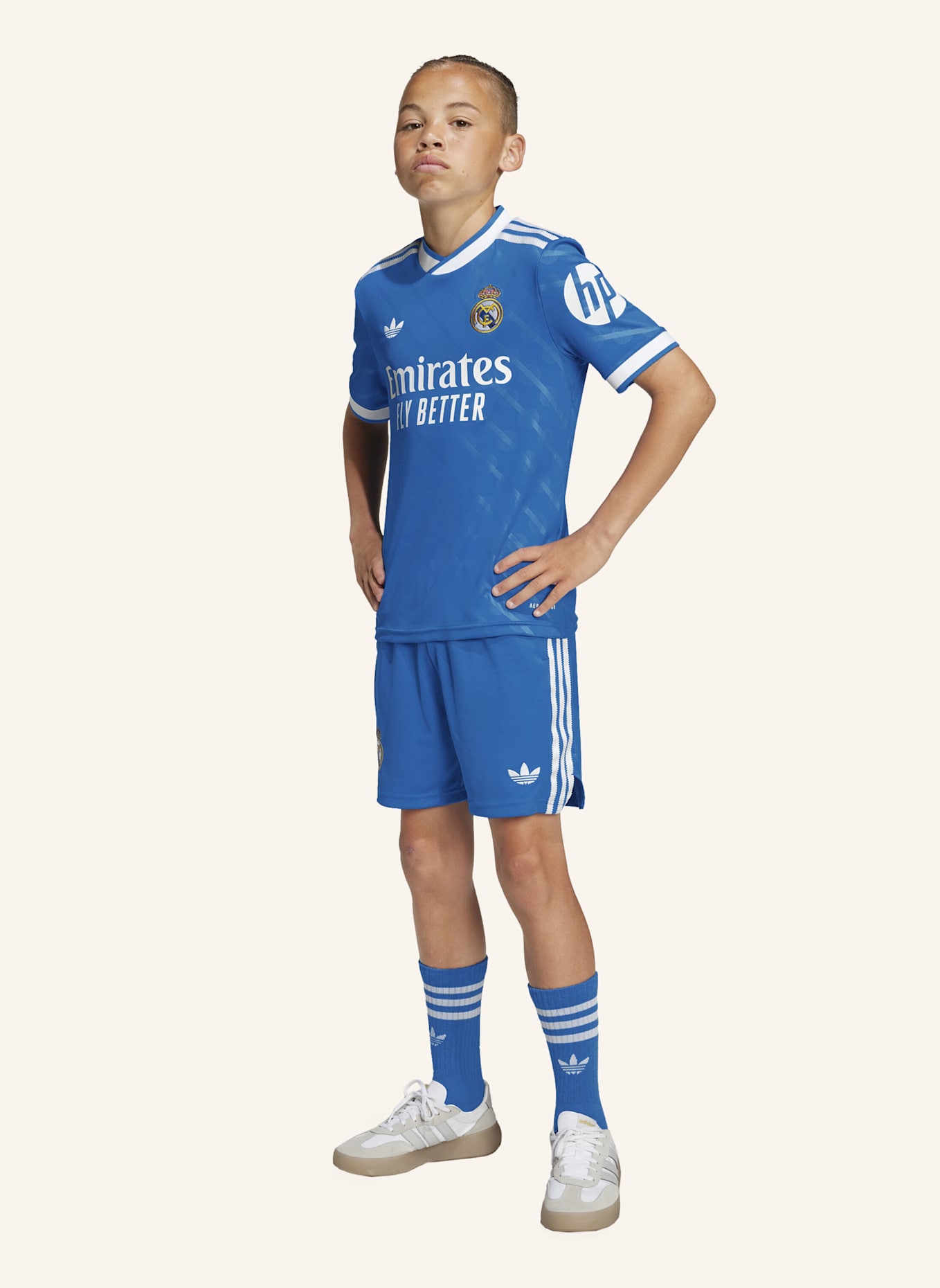 adidas REAL MADRID 25/26 JUNIOR-AUSWEICHAUSRÜSTUNG KINDER: BLAU
