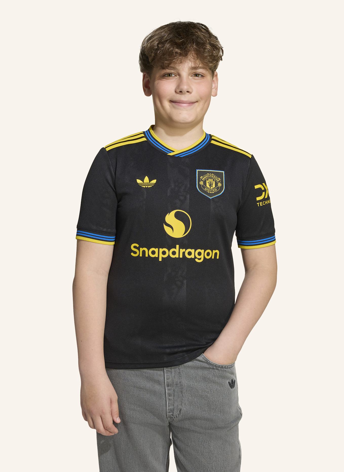 adidas MANCHESTER UNITED 25/26 AUSWEICHTRIKOT FÜR KINDER: SCHWARZ