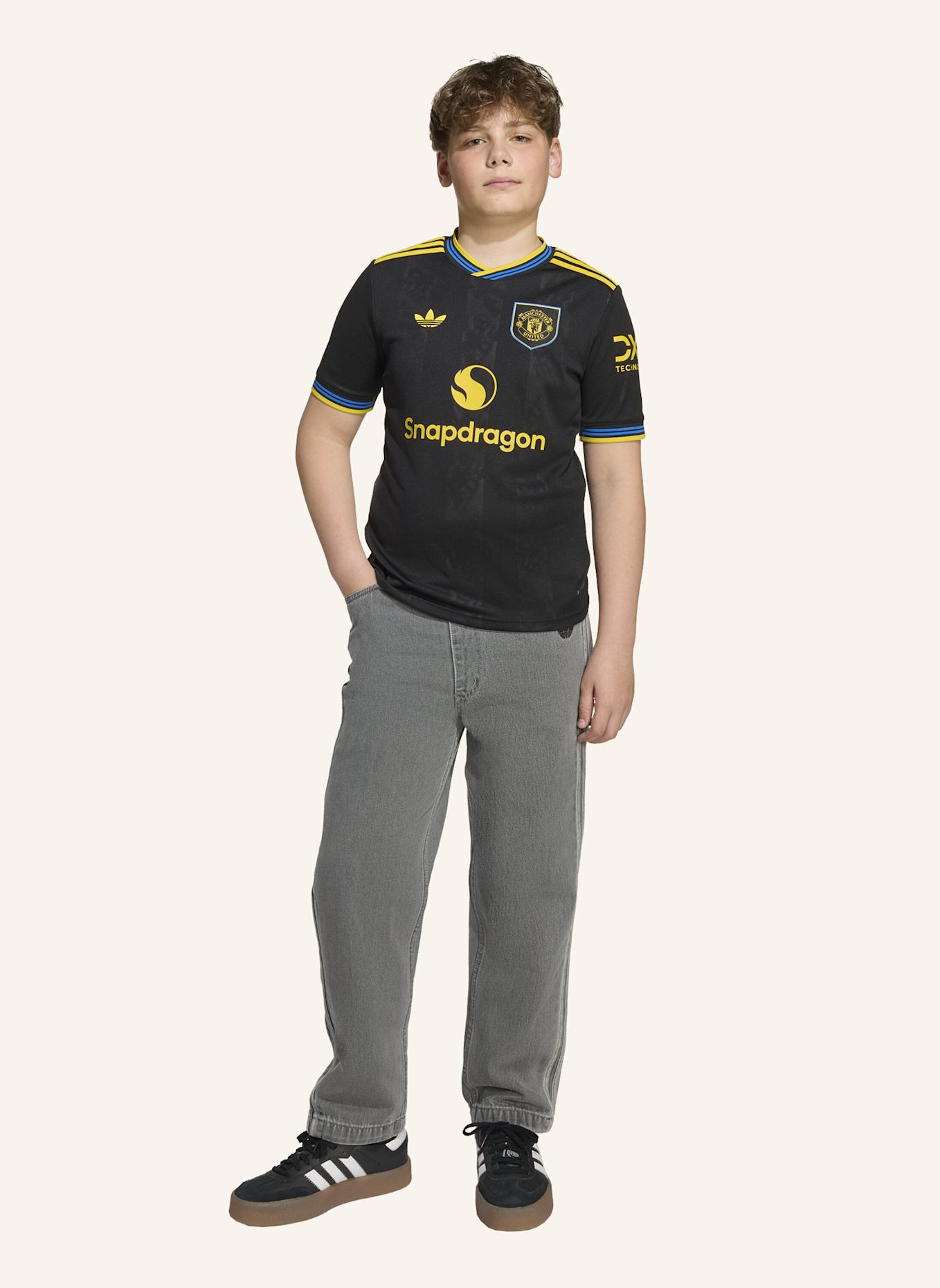 adidas MANCHESTER UNITED 25/26 AUSWEICHTRIKOT FÜR KINDER: SCHWARZ