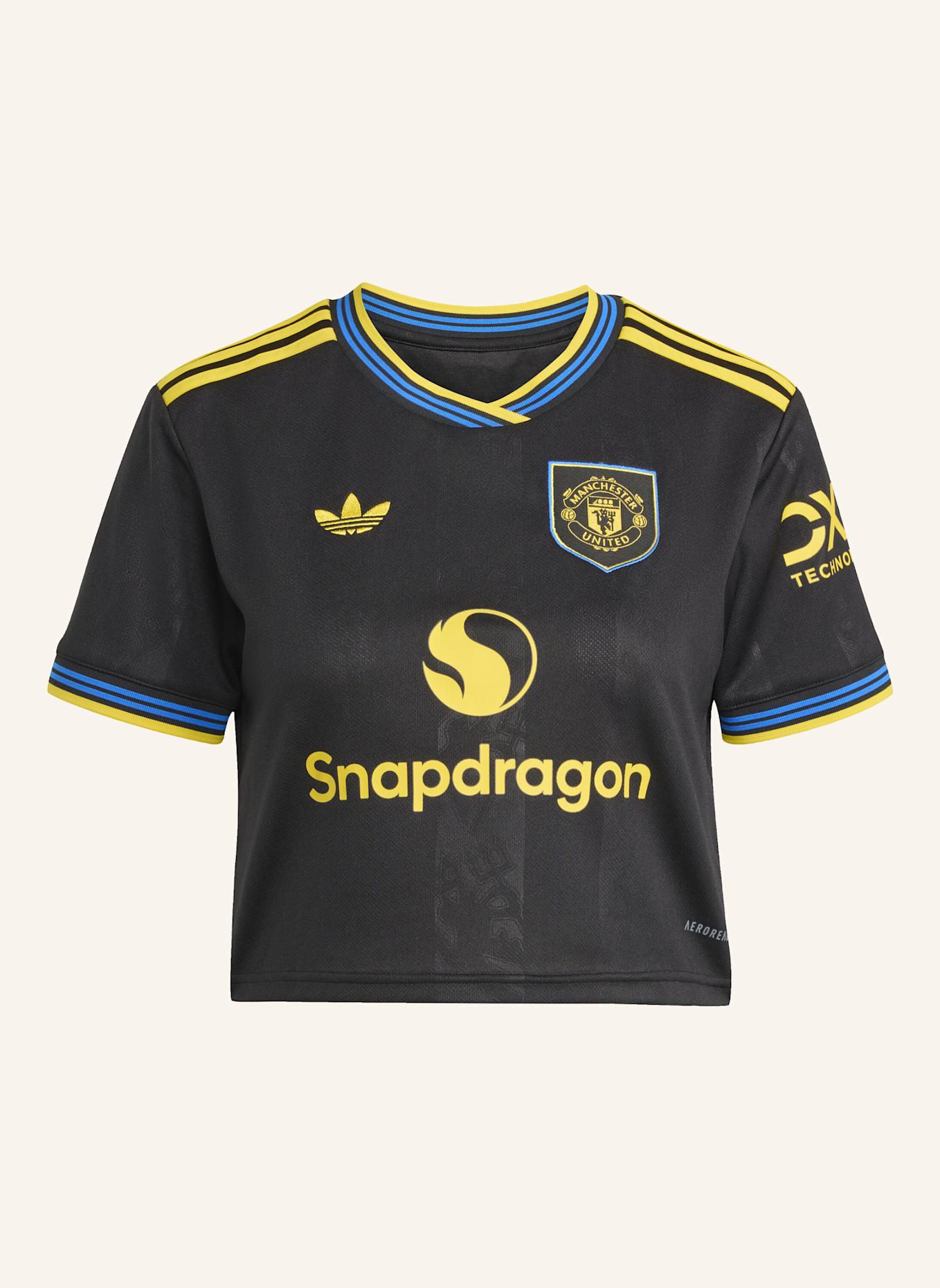adidas MANCHESTER UNITED 25/26 KÜRZER GESCHNITTENES AUSWEICHTRIKOT: SCHWARZ