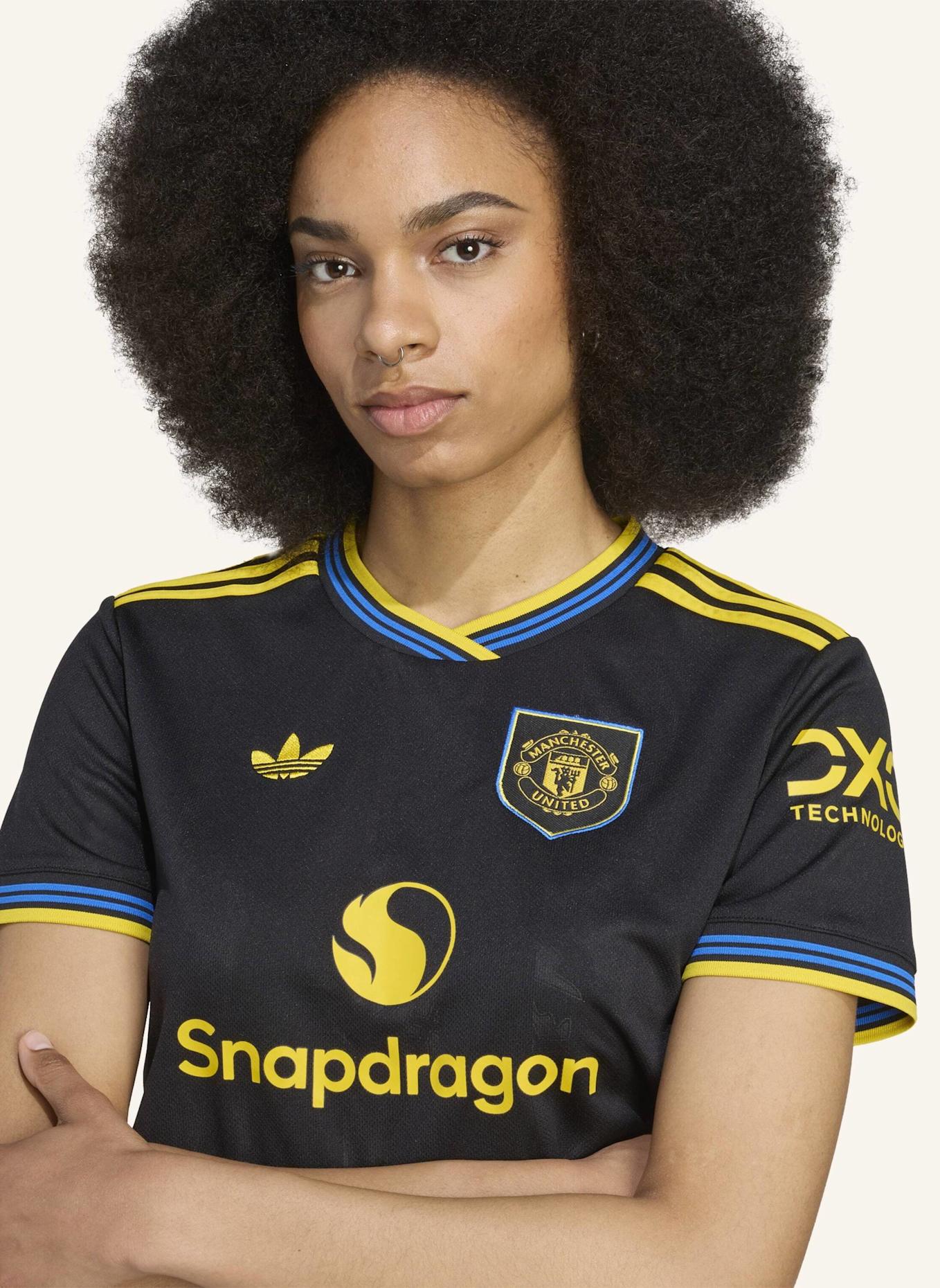 adidas MANCHESTER UNITED 25/26 KÜRZER GESCHNITTENES AUSWEICHTRIKOT: SCHWARZ