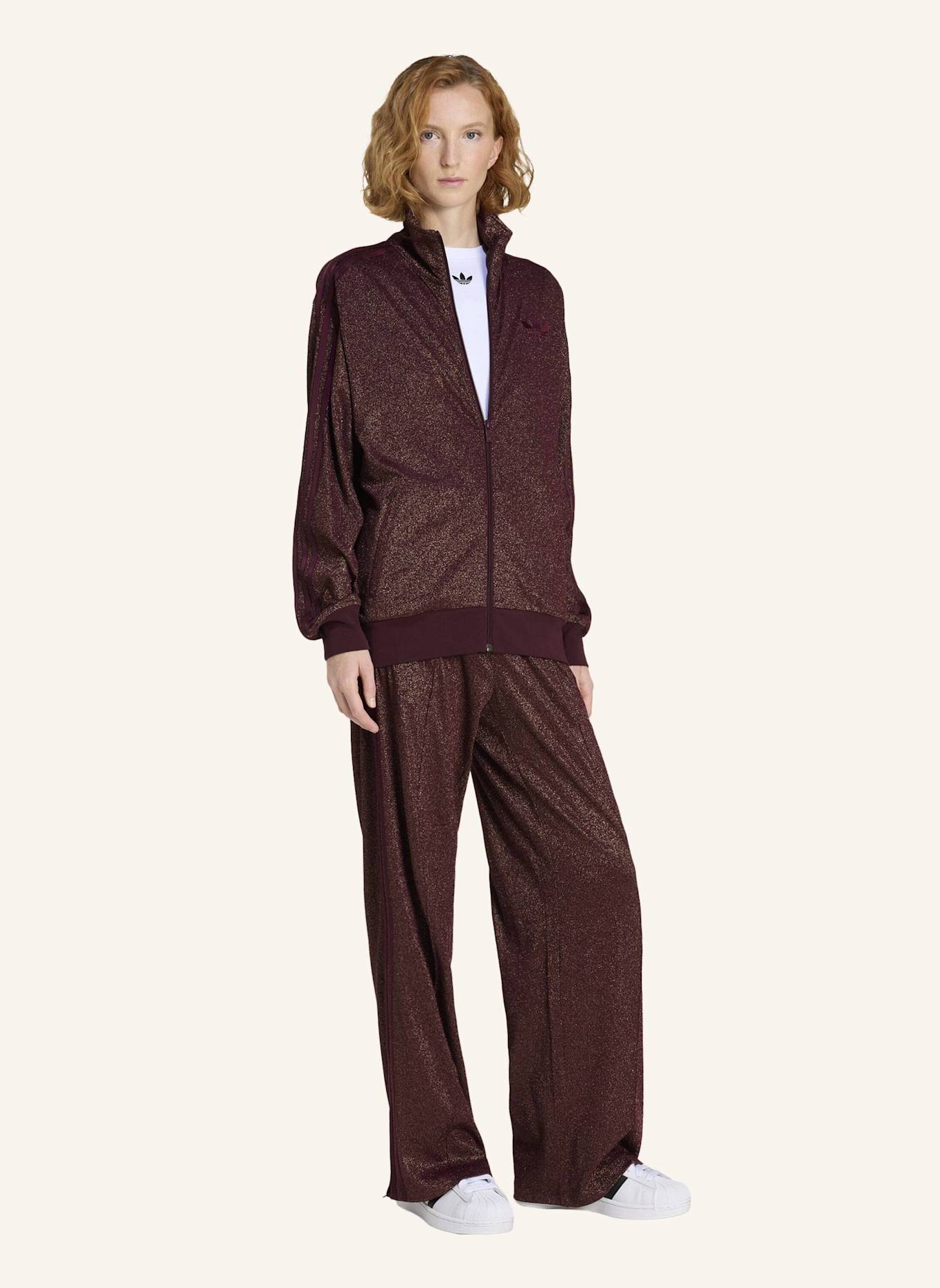 adidas Originals Sweatjacke FIREBIRD mit Glitzergarn: ROT/ GOLD