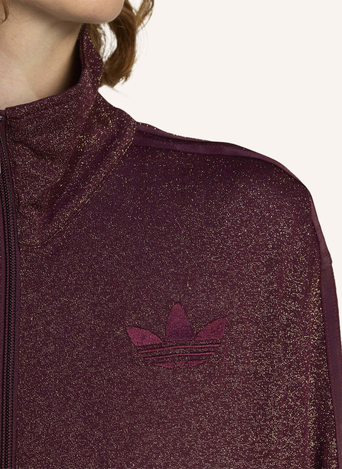 adidas Originals Sweatjacke FIREBIRD mit Glitzergarn: ROT/ GOLD