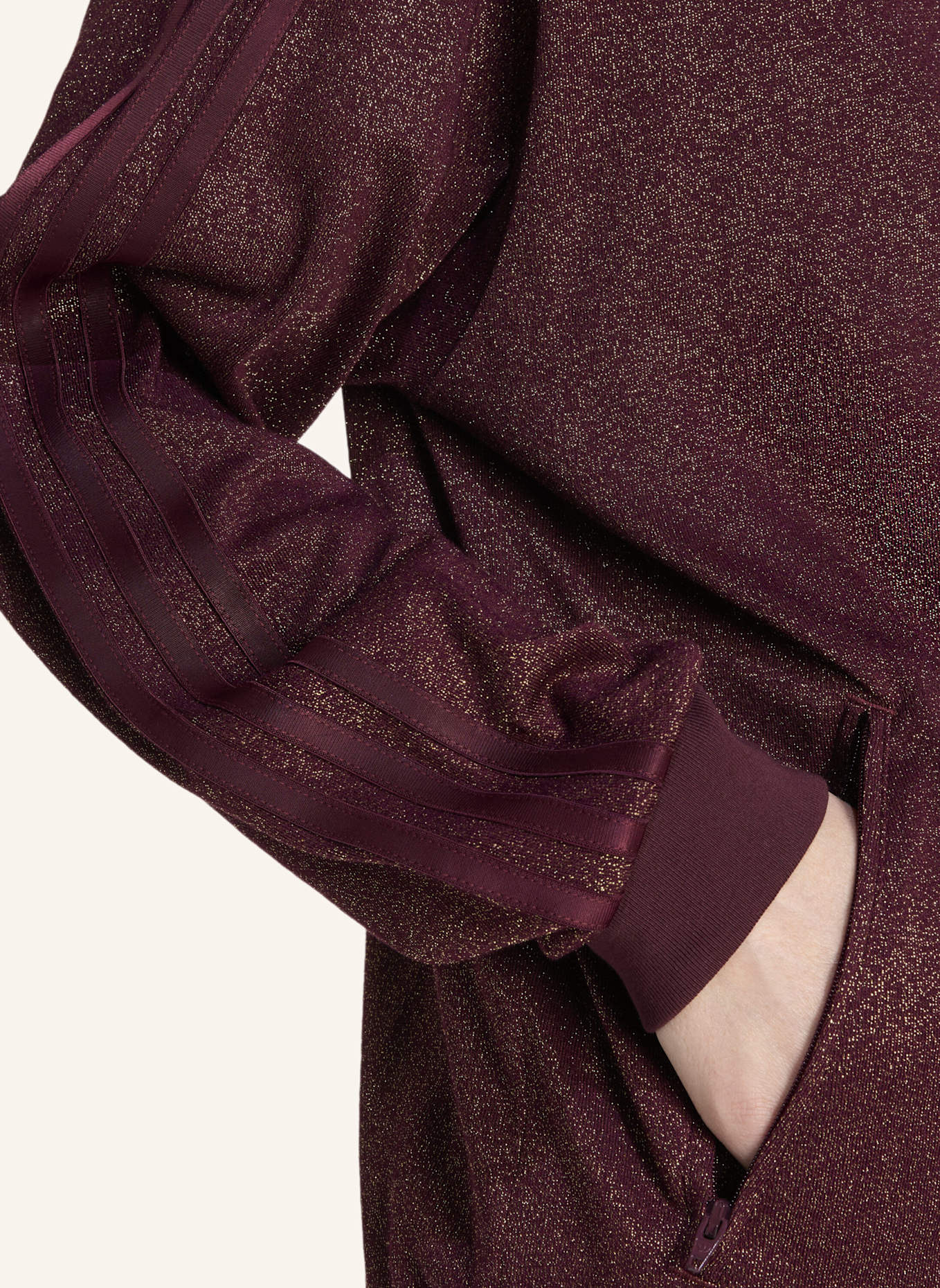 adidas Originals Sweatjacke FIREBIRD mit Glitzergarn: ROT/ GOLD