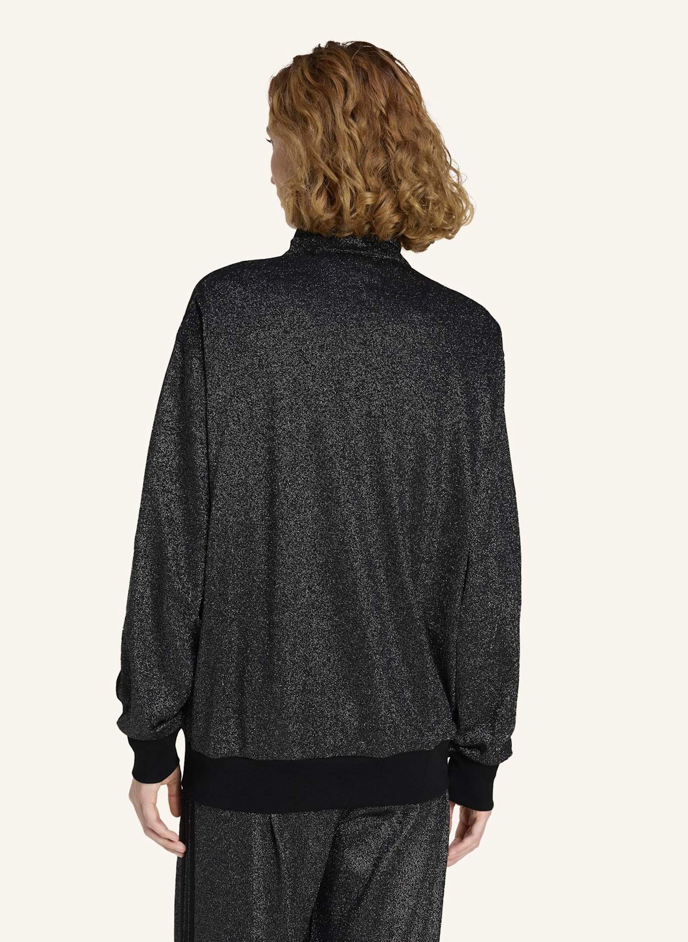 adidas Originals Sweatjacke FIREBIRD mit Glitzergarn: SCHWARZ/ SILBER