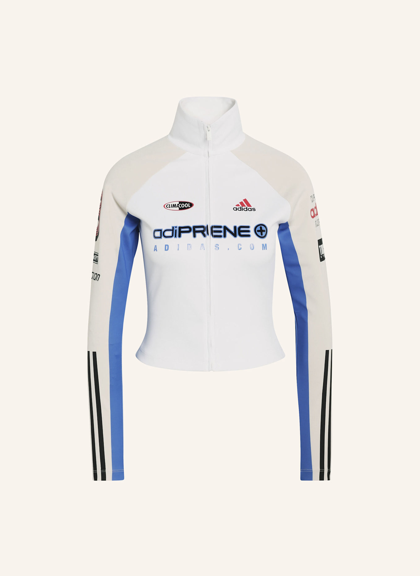 adidas Originals TEAMGEIST SLIM FULL ZIP OBERTEIL: WEISS/ GRAU