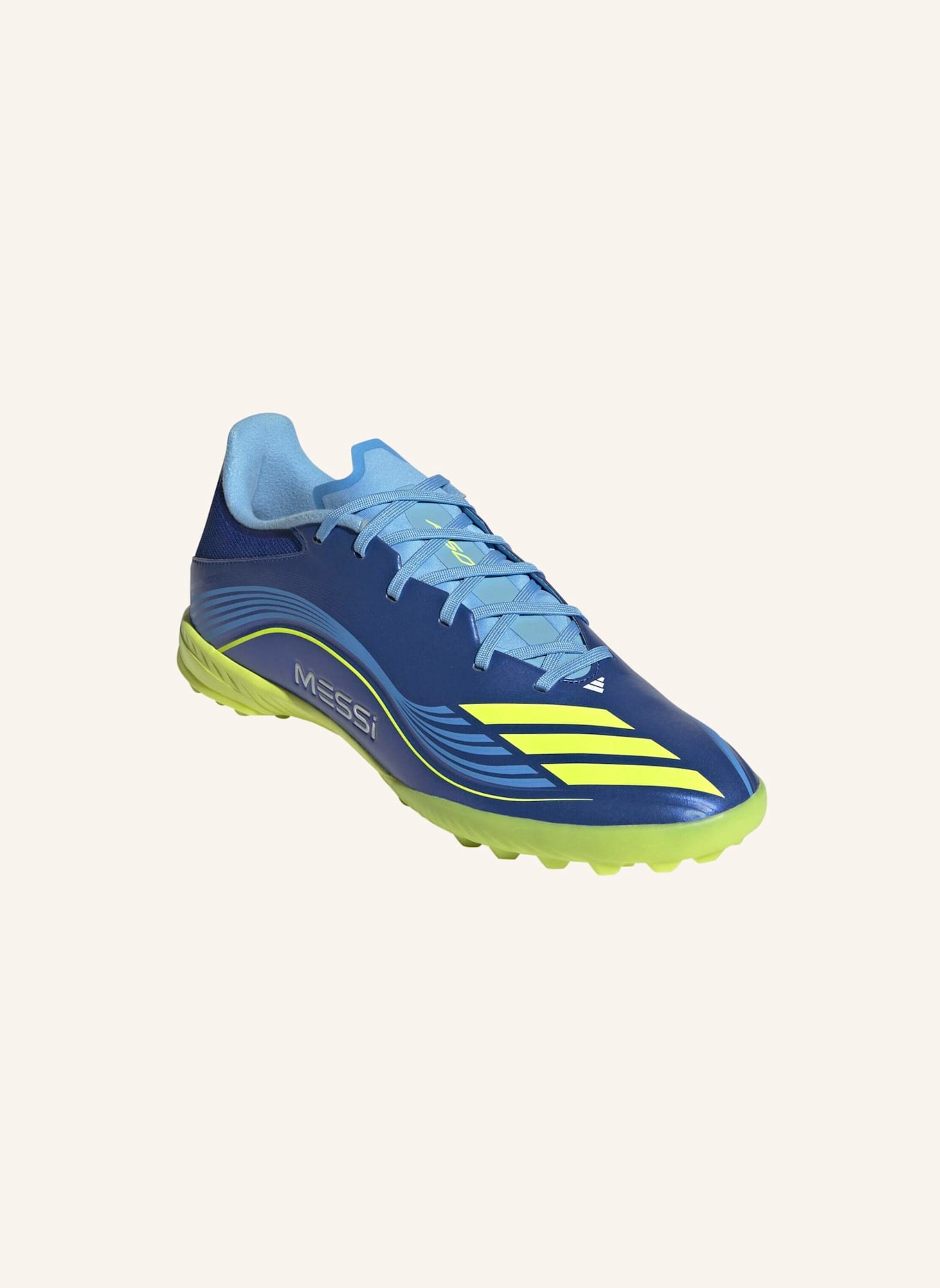 adidas F50 MESSI LEAGUE TF FUSSBALLSCHUH: BLAU/ GELB