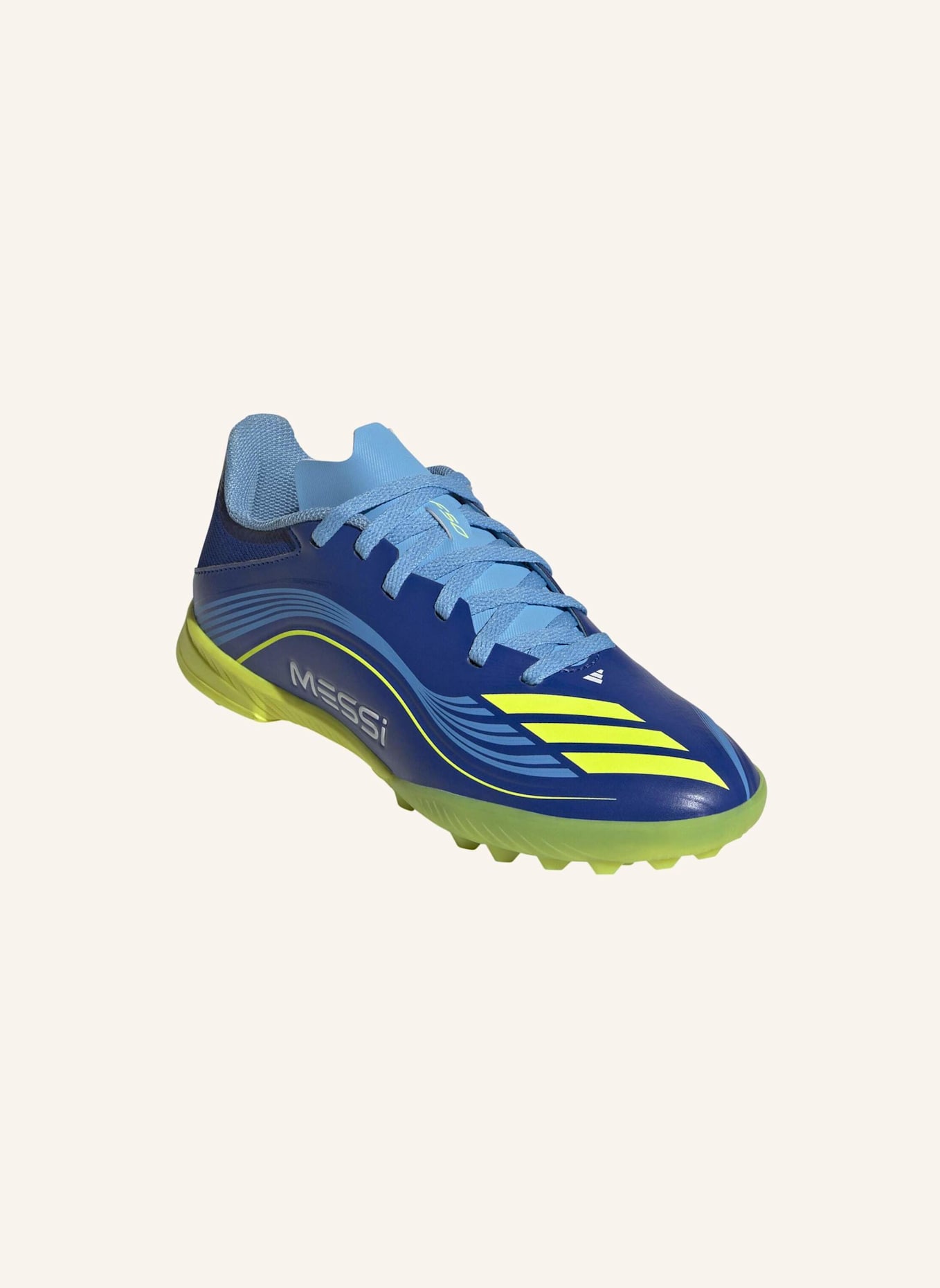 adidas F50 MESSI LEAGUE KIDS TF FUSSBALLSCHUH: BLAU/ GELB