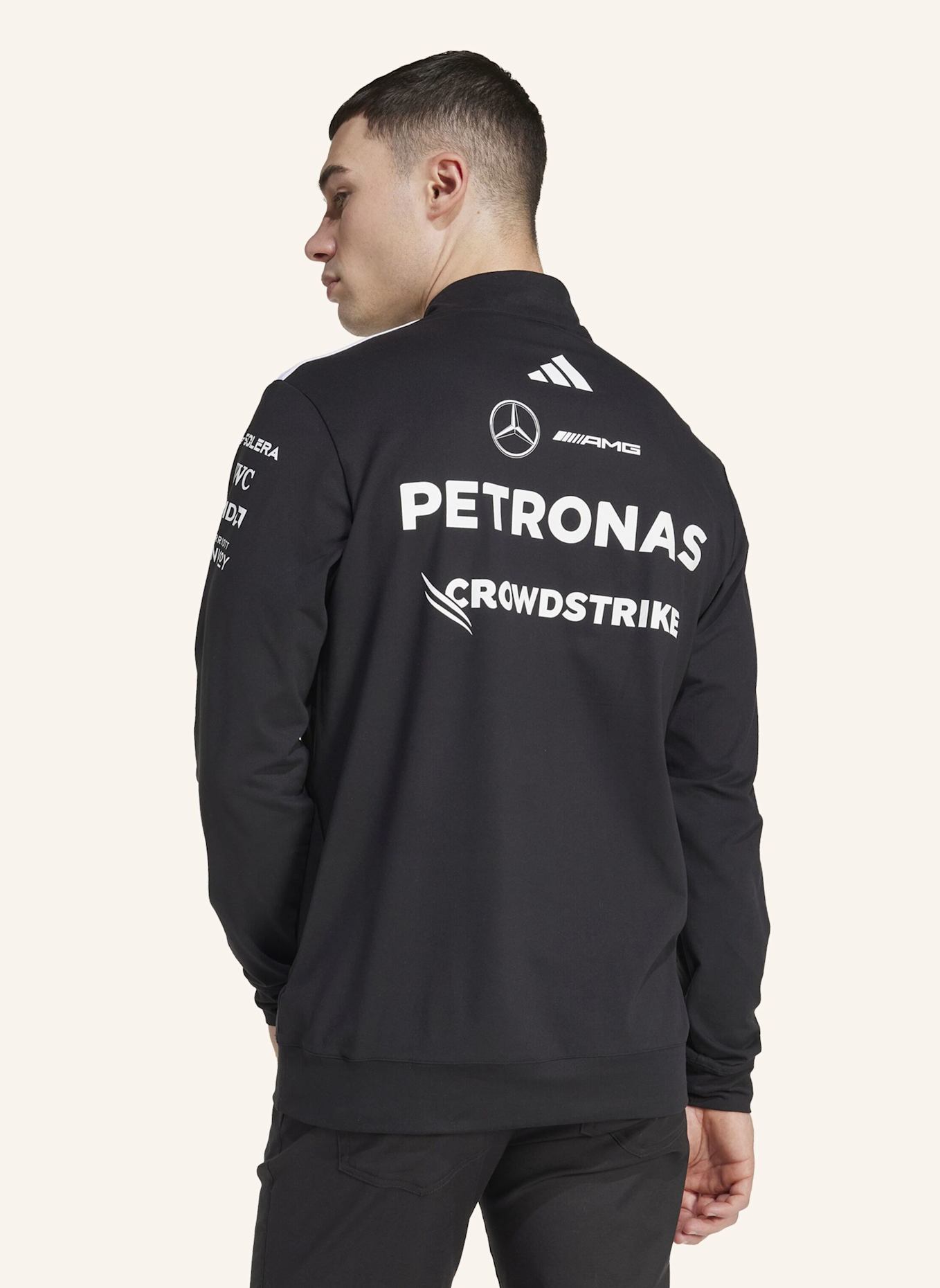 adidas MERCEDES - AMG PETRONAS FORMULA ONE TEAM QUARTER ZIP OBERTEIL: SCHWARZ/ WEISS
