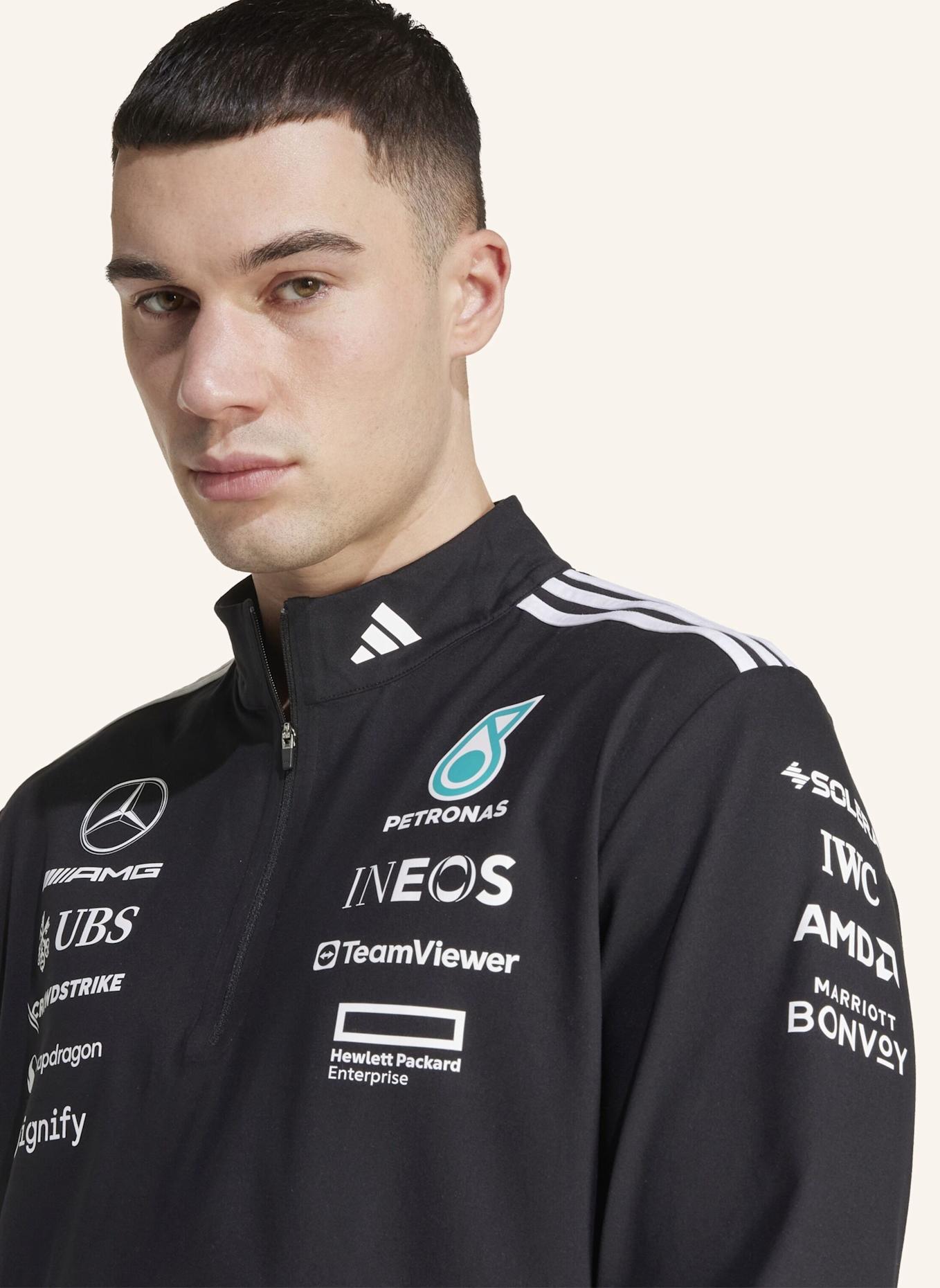 adidas MERCEDES - AMG PETRONAS FORMULA ONE TEAM QUARTER ZIP OBERTEIL: SCHWARZ/ WEISS