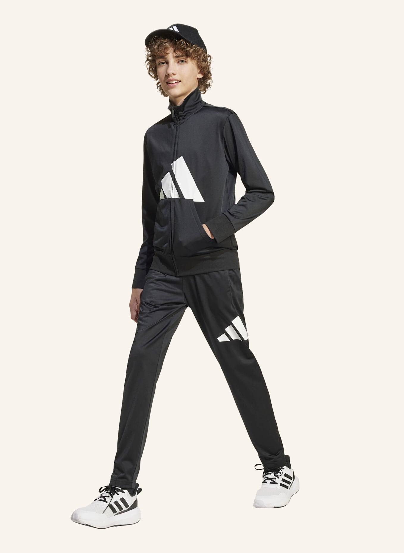 adidas ESSENTIALS CLIMACOOL KIDS TRAININGSANZUG: SCHWARZ/ WEISS