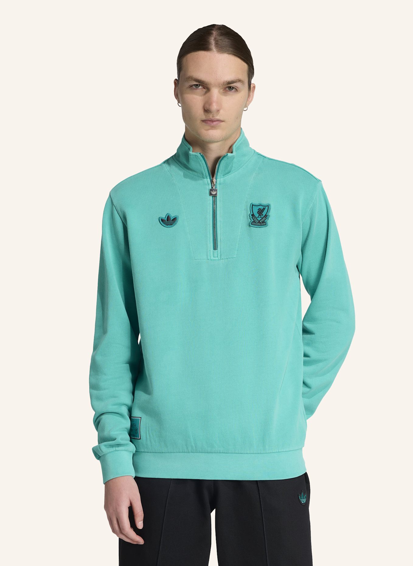 adidas Originals FC LIVERPOOL TERRACE ICONS TOP MIT REISSVERSCHLUSS BIS ZUR BRUST: GRÜN
