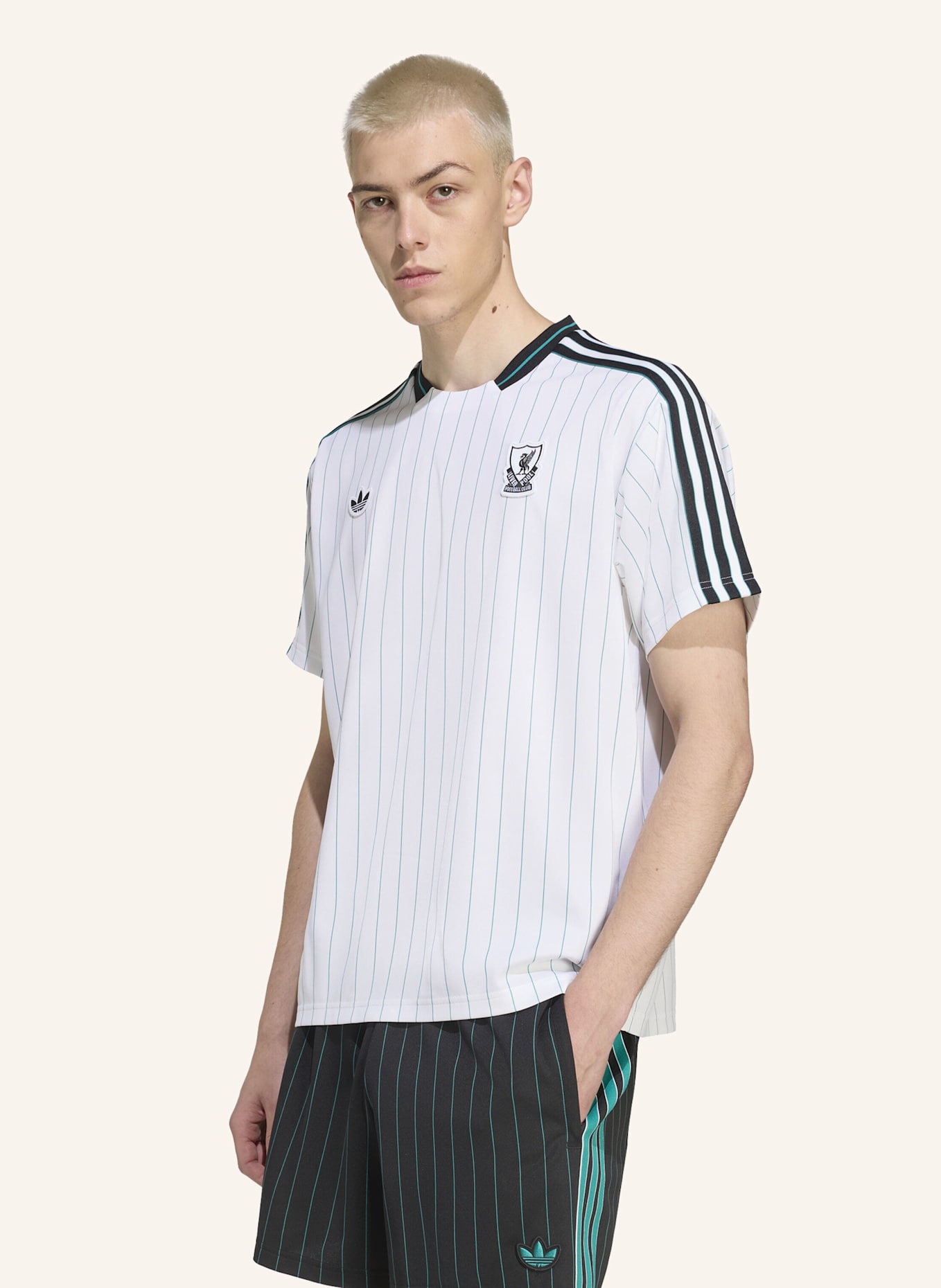 adidas Originals FC LIVERPOOL TERRACE ICONS JERSEY: WEISS/ GRÜN