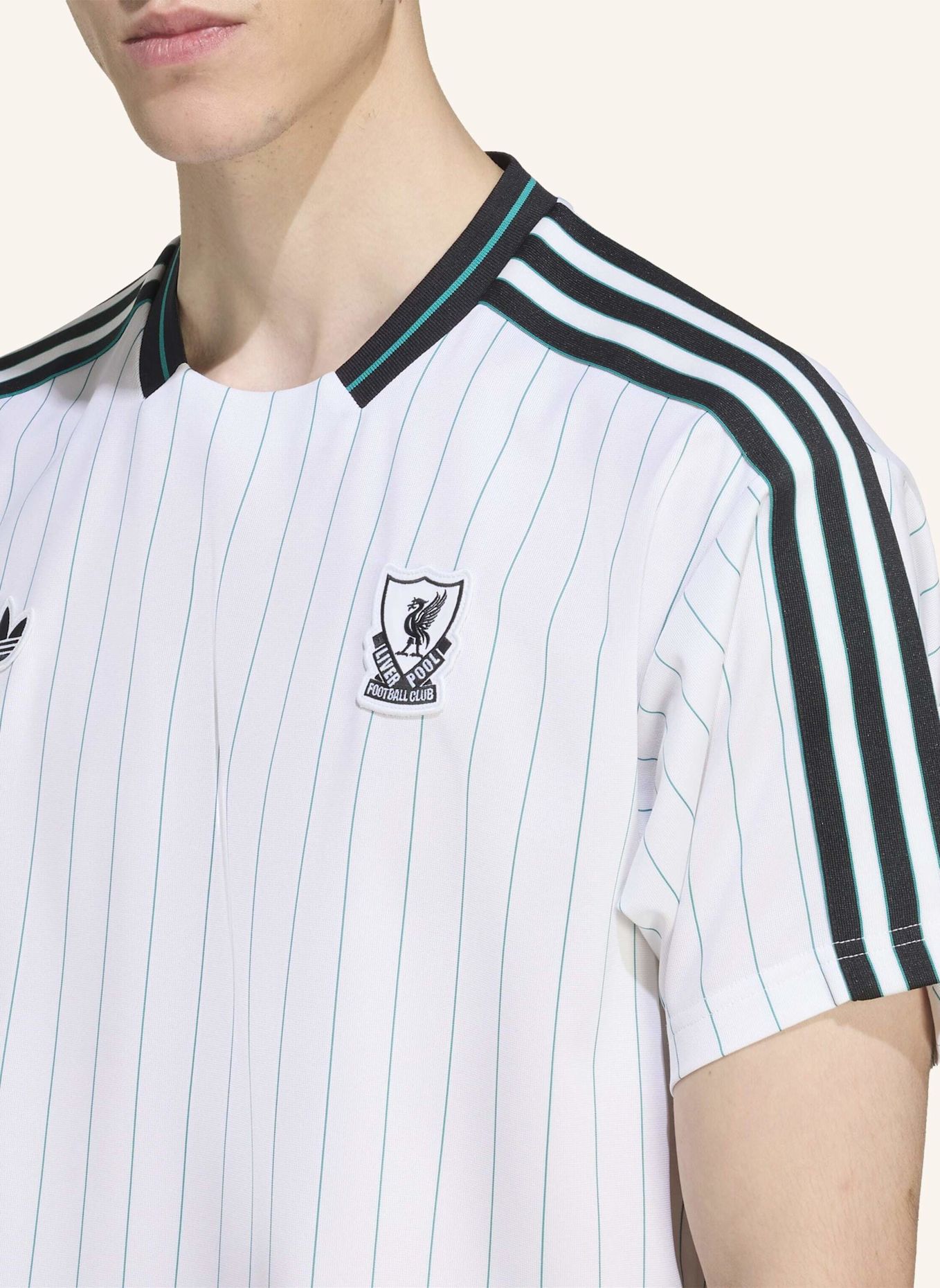 adidas Originals FC LIVERPOOL TERRACE ICONS JERSEY: WEISS/ GRÜN