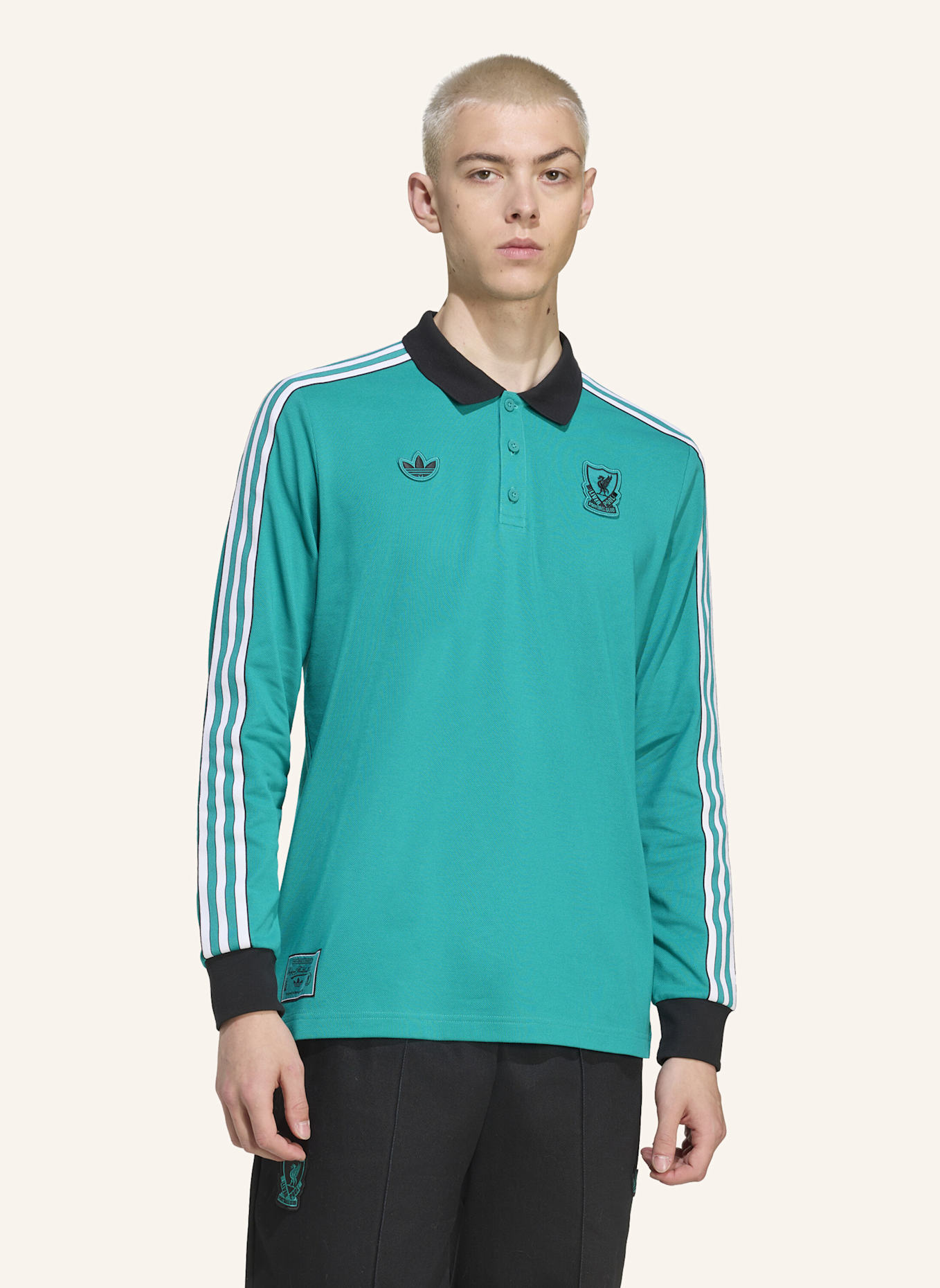 adidas Originals LIVERPOOL FC TERRACE ICONS LANGÄRMELIGES POLOSHIRT: GRÜN