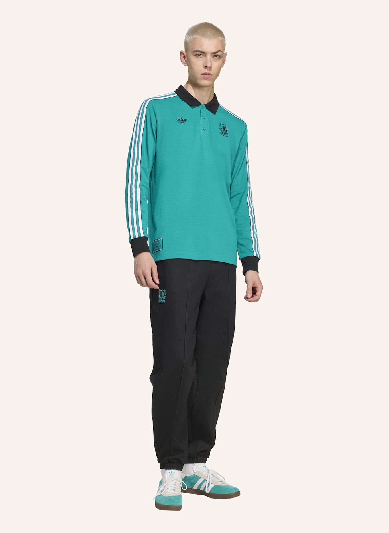 adidas Originals LIVERPOOL FC TERRACE ICONS LANGÄRMELIGES POLOSHIRT: GRÜN
