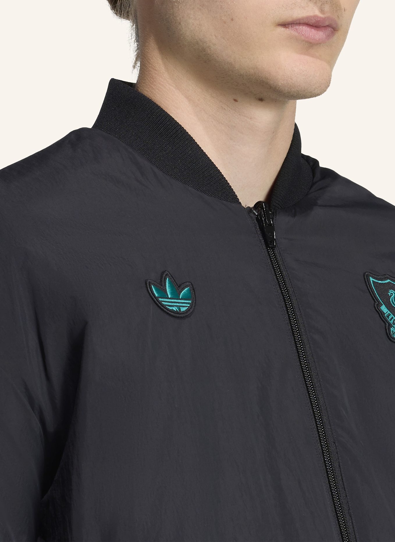 adidas Originals FC LIVERPOOL TERRACE ICONS JACKE: SCHWARZ/ GRÜN