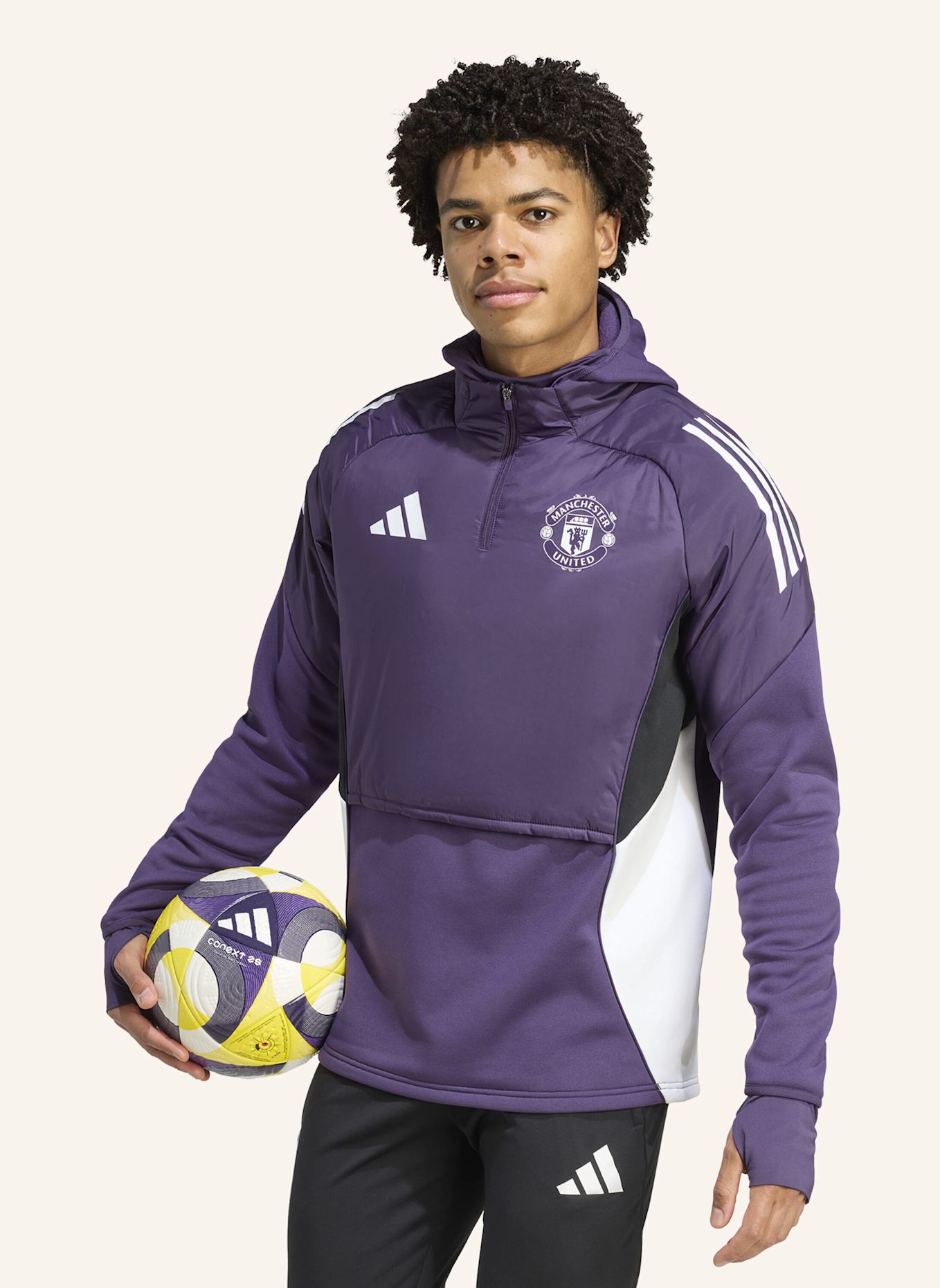 adidas MANCHESTER UNITED TIRO 25 COMPETITION WINTERIZED OBERTEIL: WEISS/ SCHWARZ