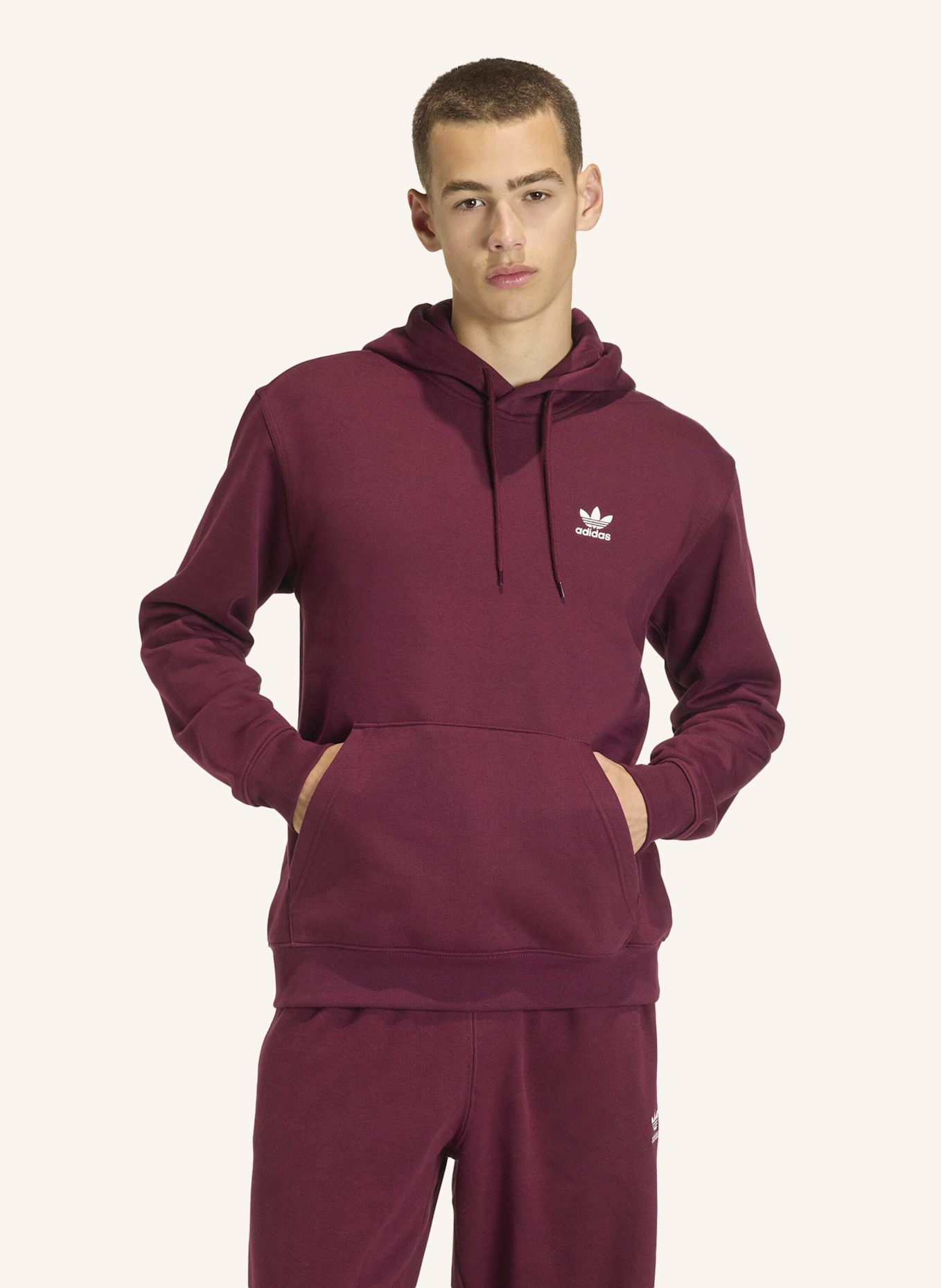adidas Originals ESSENTIAL LOOSE FLEECE HOODIE: ROT