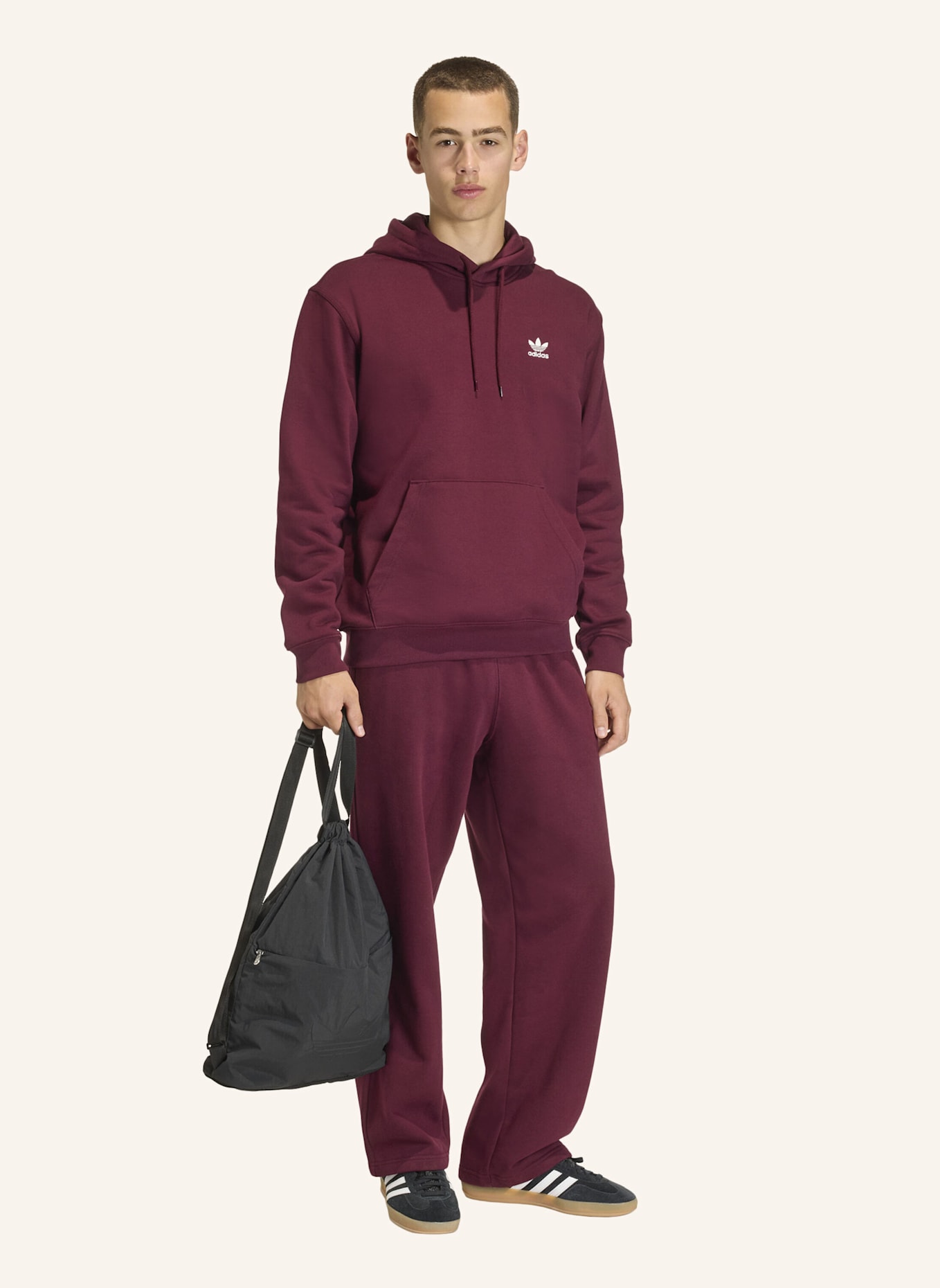 adidas Originals ESSENTIAL LOOSE FLEECE HOODIE: ROT