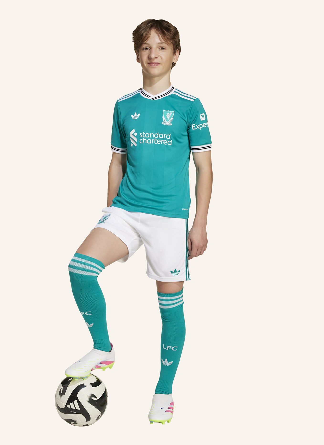 adidas LIVERPOOL FC 25/26 AUSWEICHTRIKOT FÜR KINDER: GRÜN