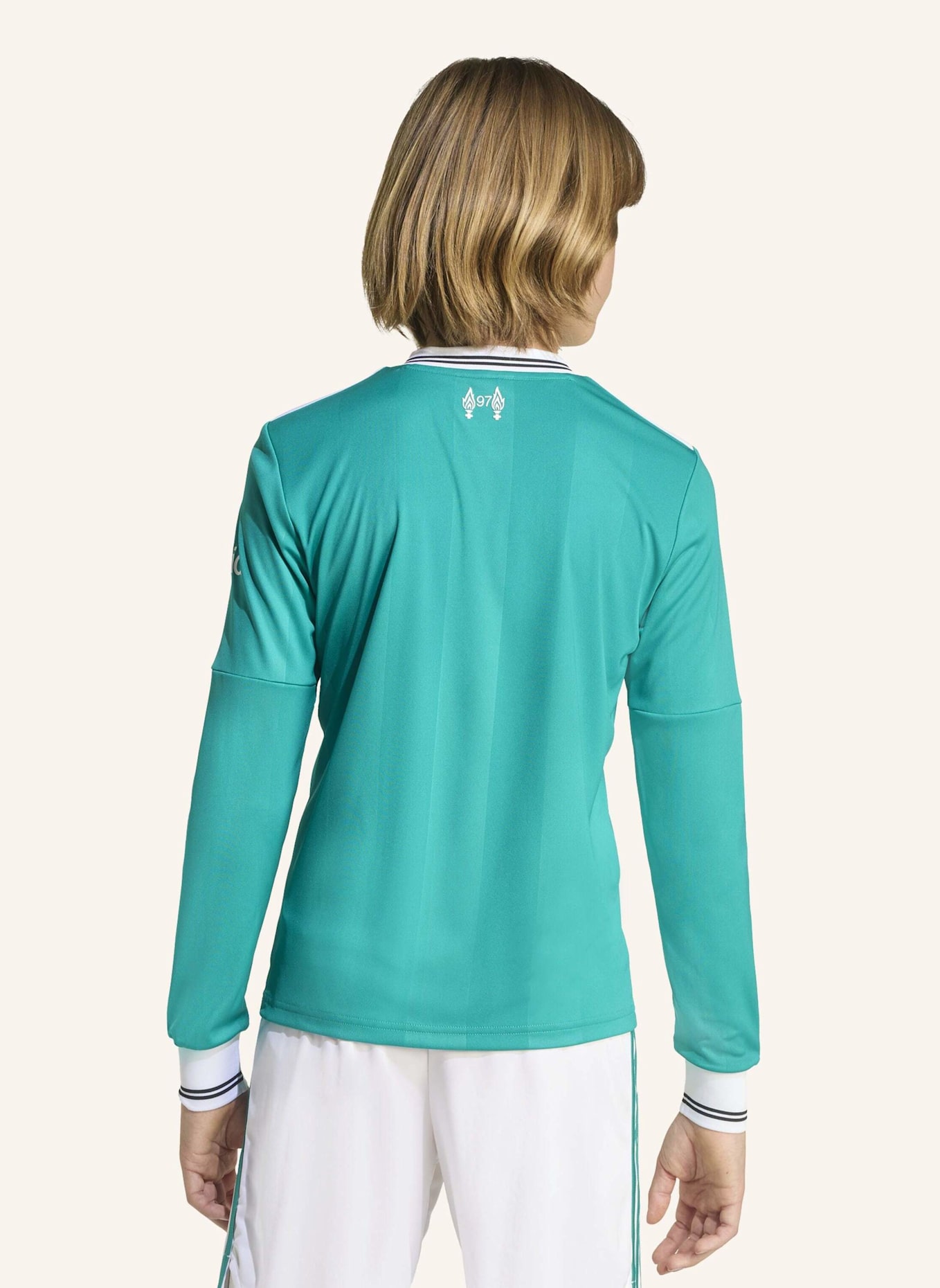 adidas LIVERPOOL FC 25/26 LANGÄRMELIGES AUSWEICHTRIKOT FÜR KINDER: GRÜN