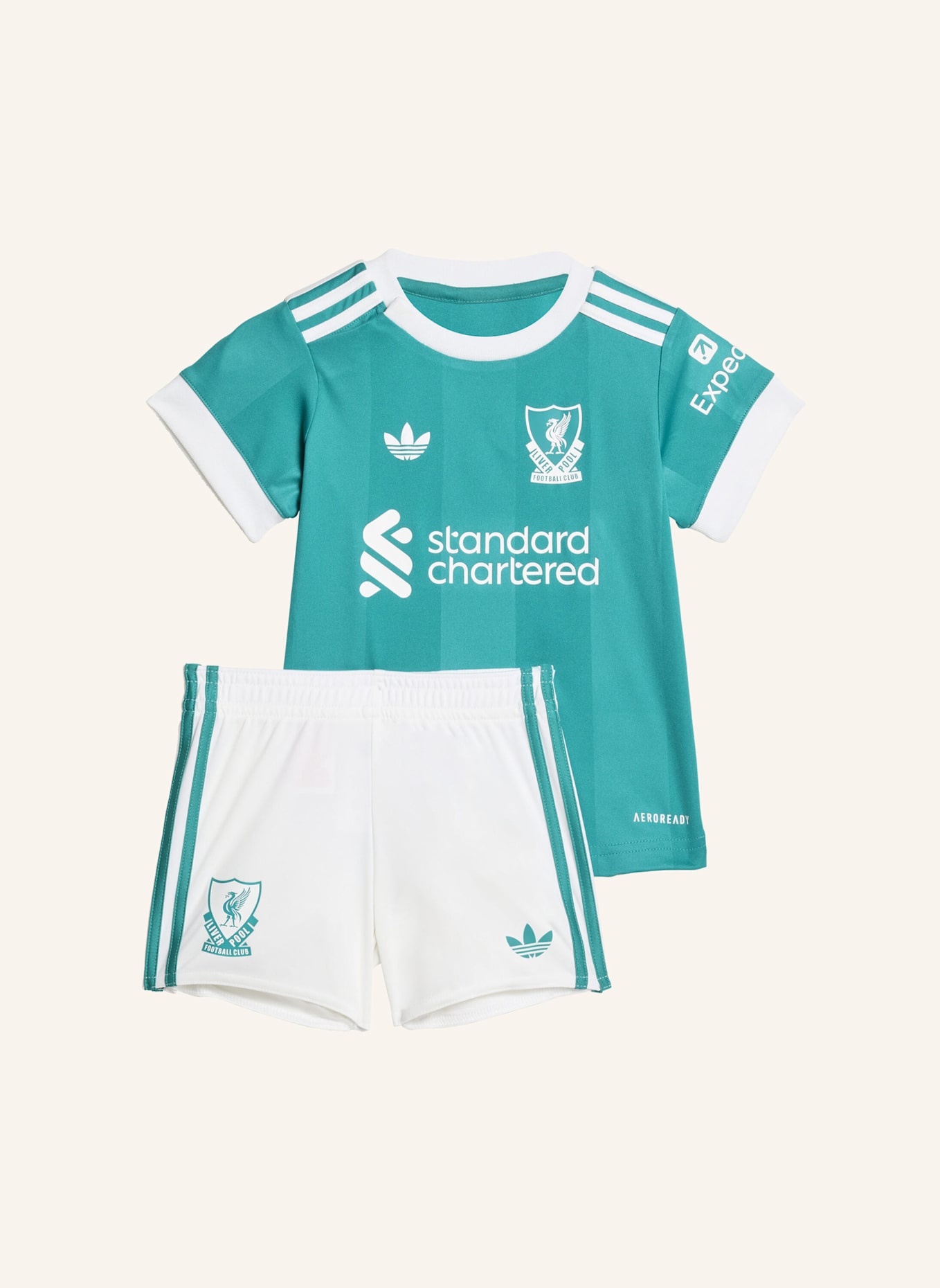adidas FC LIVERPOOL 25/26 AUSWEICHAUSRÜSTUNG FÜR KINDER: GRÜN