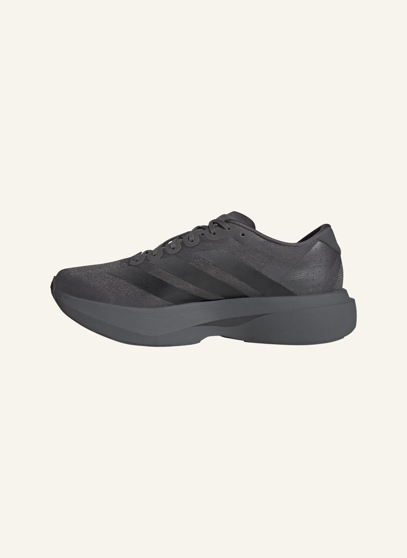 adidas ADIZERO EVO SL SCHUH: GRAU/ SCHWARZ/ NEONGRÜN