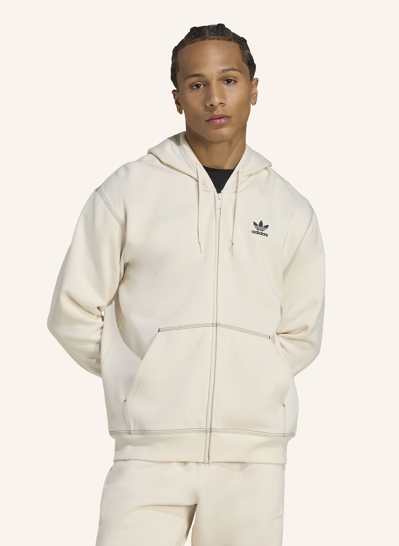 adidas Originals ESSENTIALS TREFOIL KAPUZENJACKE: WEISS