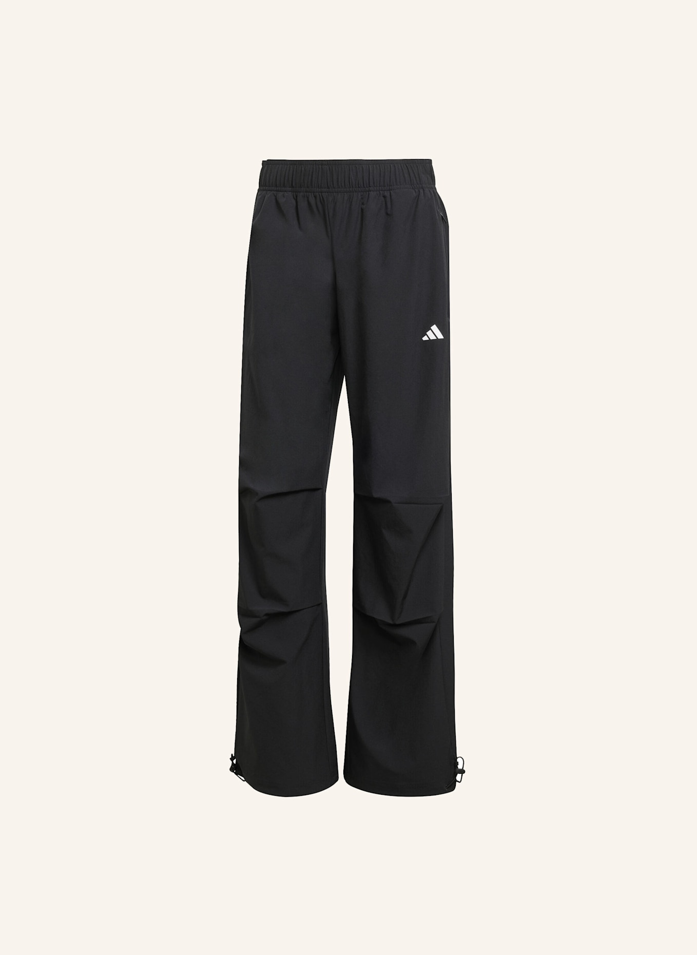 adidas WORKOUT ESSENTIALS GEWEBTE TRAININGSHOSE: SCHWARZ