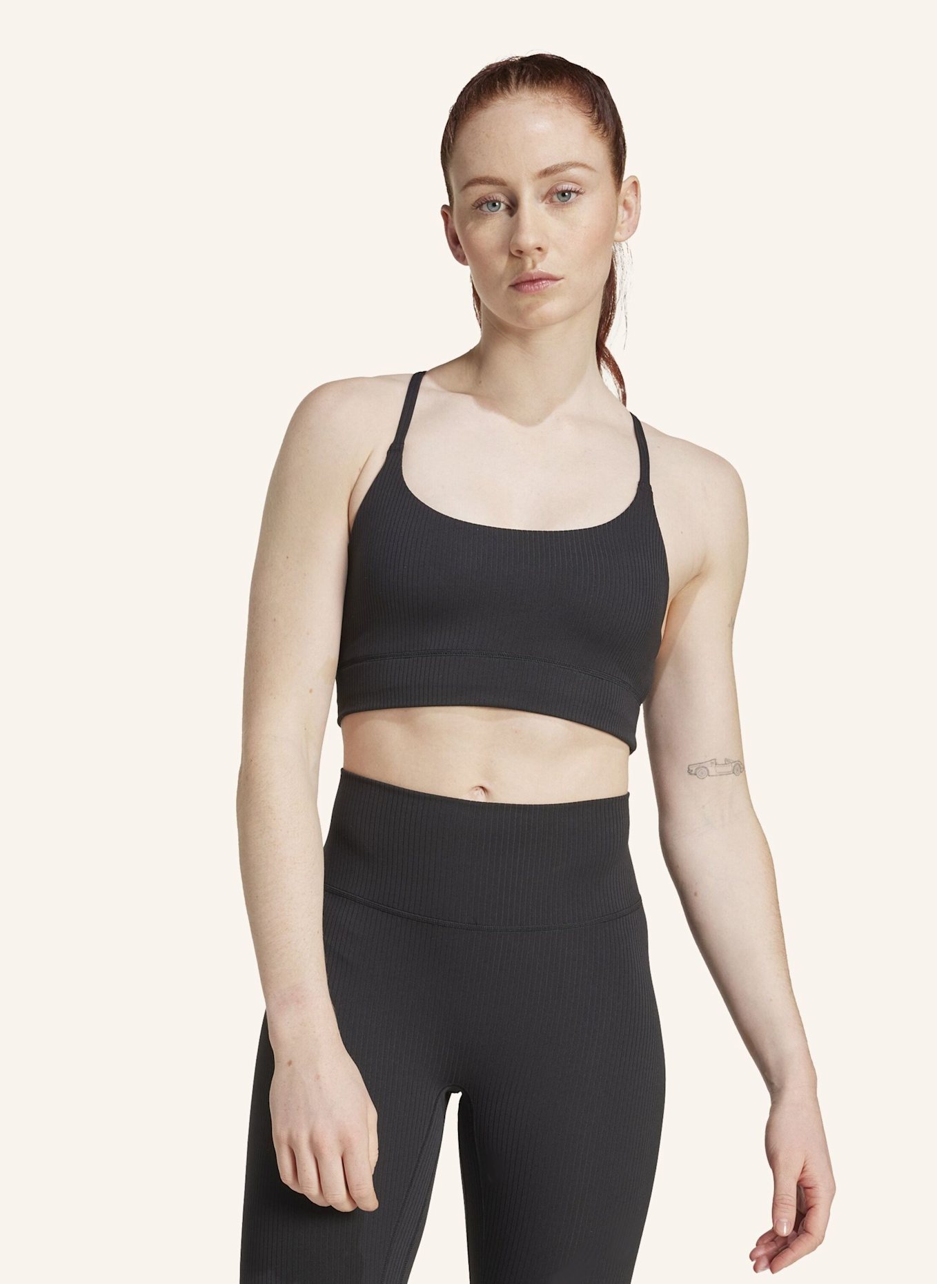 adidas ADIDAS ALL ME LIGHT SUPPORT RIB BRA LONGLINE SPORT-BH: SCHWARZ