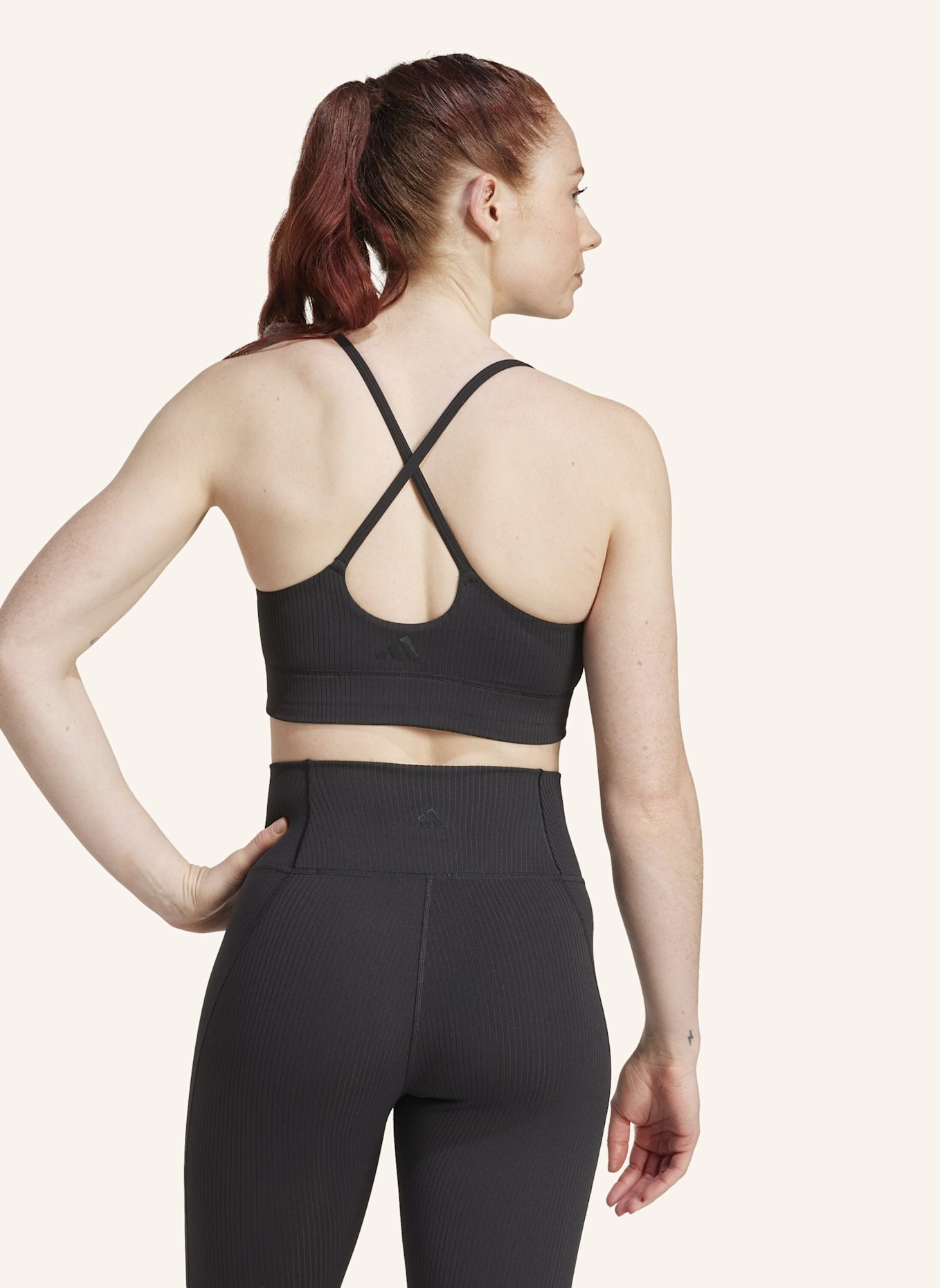 adidas ADIDAS ALL ME LIGHT SUPPORT RIB BRA LONGLINE SPORT-BH: SCHWARZ