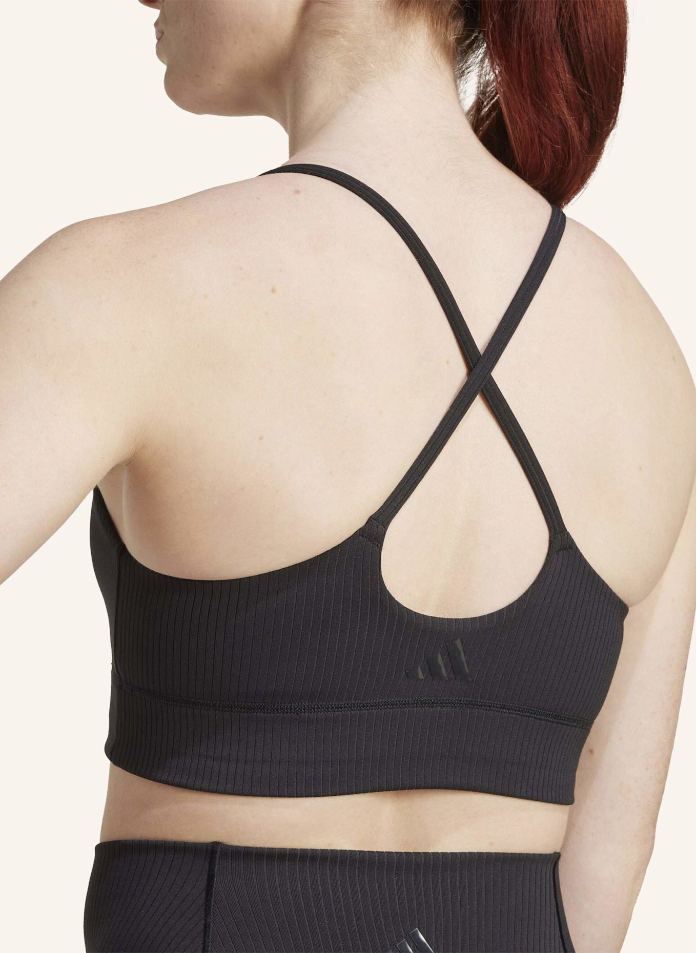 adidas ADIDAS ALL ME LIGHT SUPPORT RIB BRA LONGLINE SPORT-BH: SCHWARZ