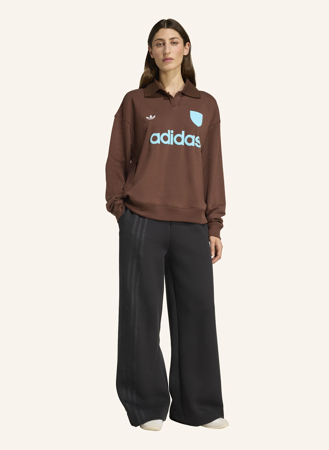 adidas Originals FUSSBALL GRAFIK SWEATSHIRT: BRAUN