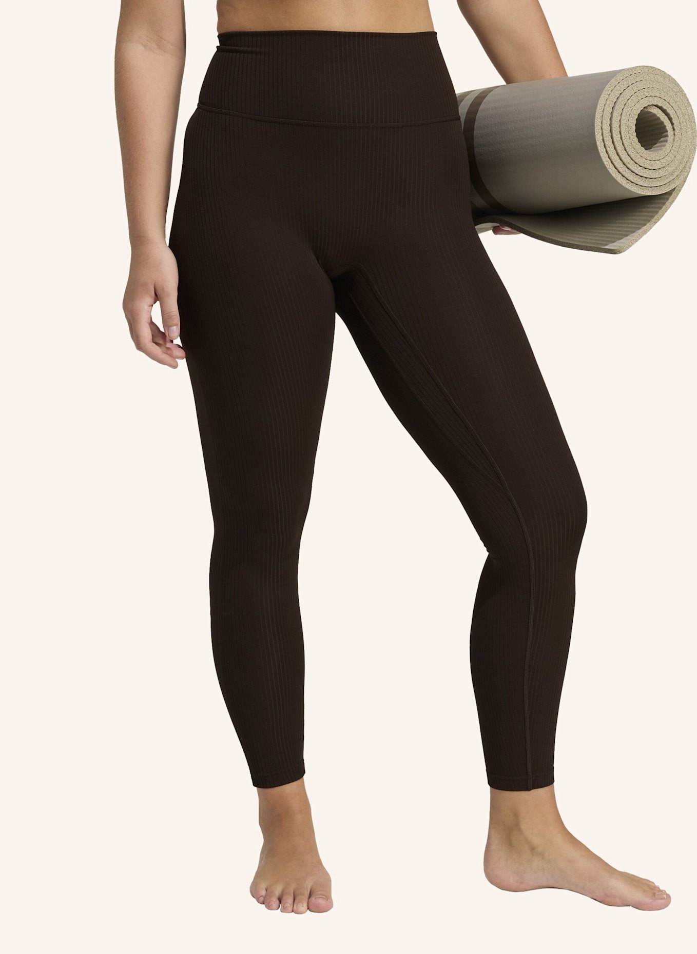 adidas ADIDAS ALL ME RIB 7/8 LEGGINGS: BRAUN