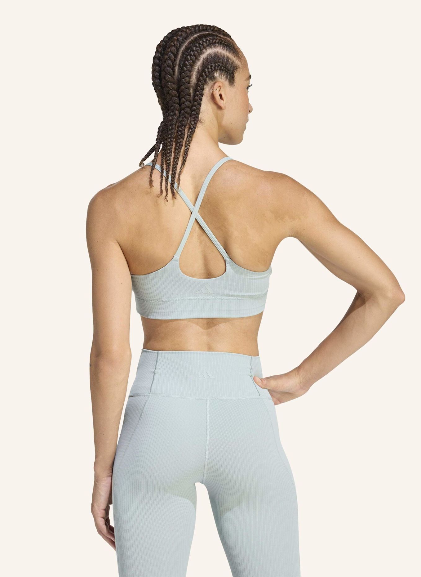 adidas ADIDAS ALL ME LIGHT SUPPORT RIB BRA LONGLINE SPORT-BH: GRÜN