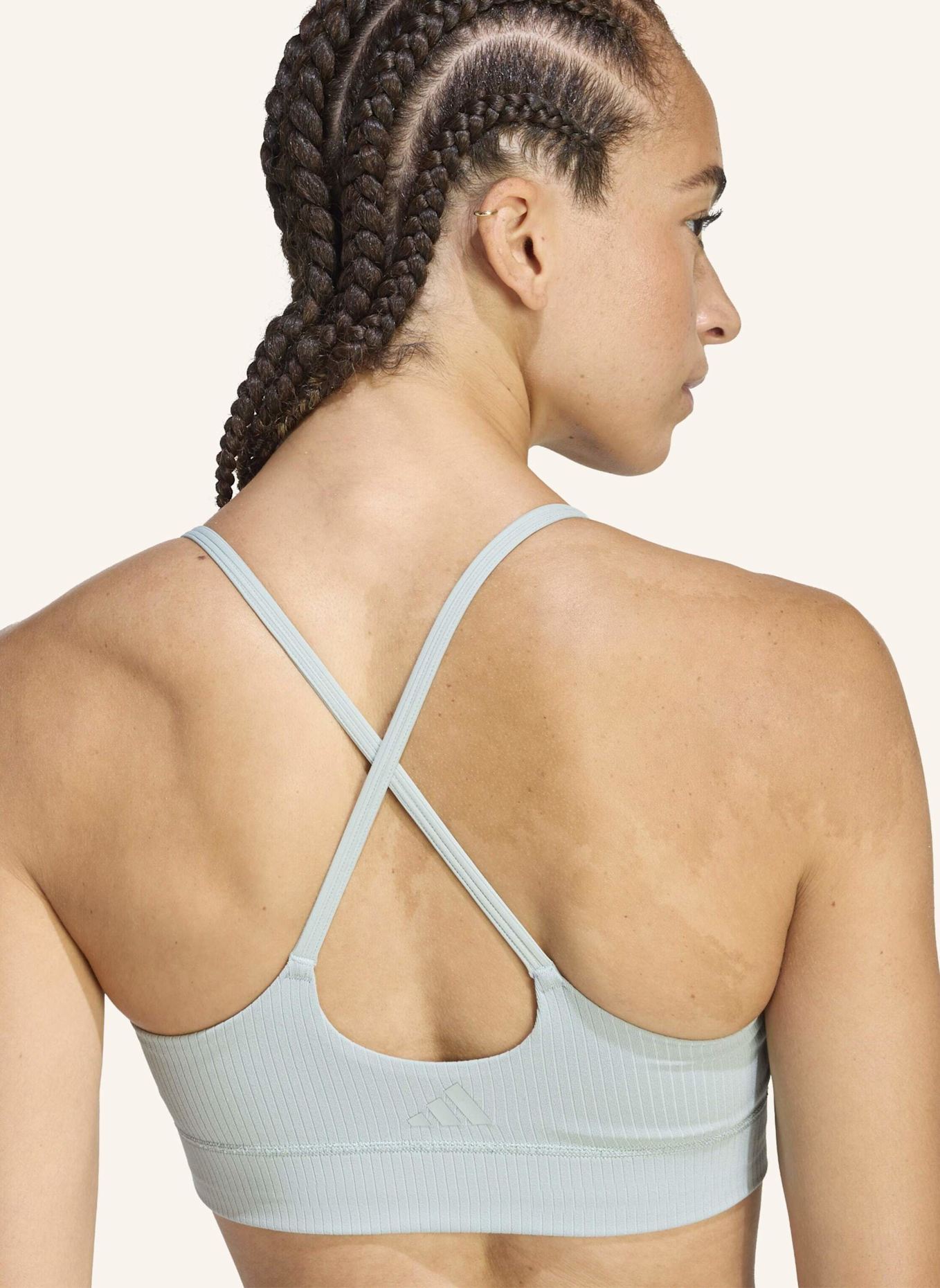 adidas ADIDAS ALL ME LIGHT SUPPORT RIB BRA LONGLINE SPORT-BH: GRÜN