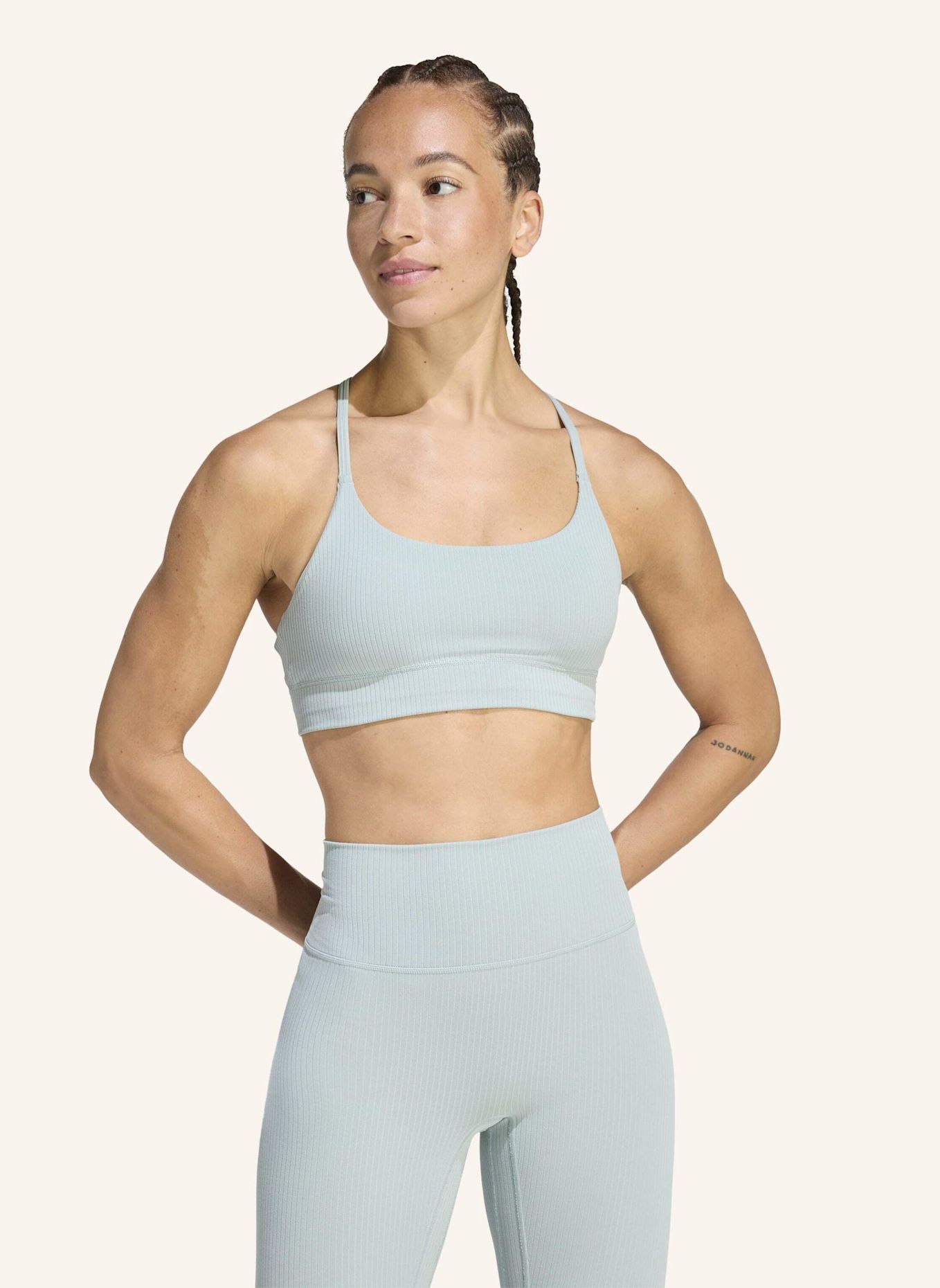 adidas ADIDAS ALL ME LIGHT SUPPORT RIB BRA LONGLINE SPORT-BH: GRÜN